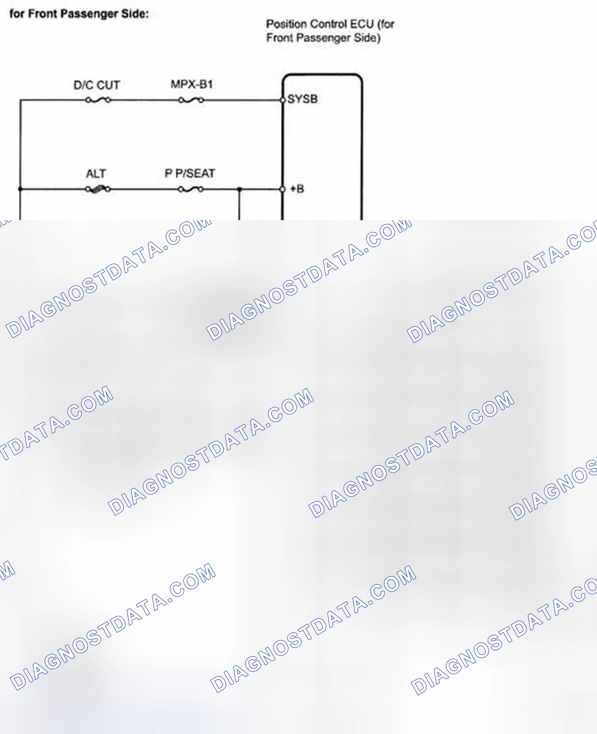 Fig. 15: Front Power Seat With Front Power Seat Switch - Wiring Diagram For Front Passenger Side (1 Of 2)