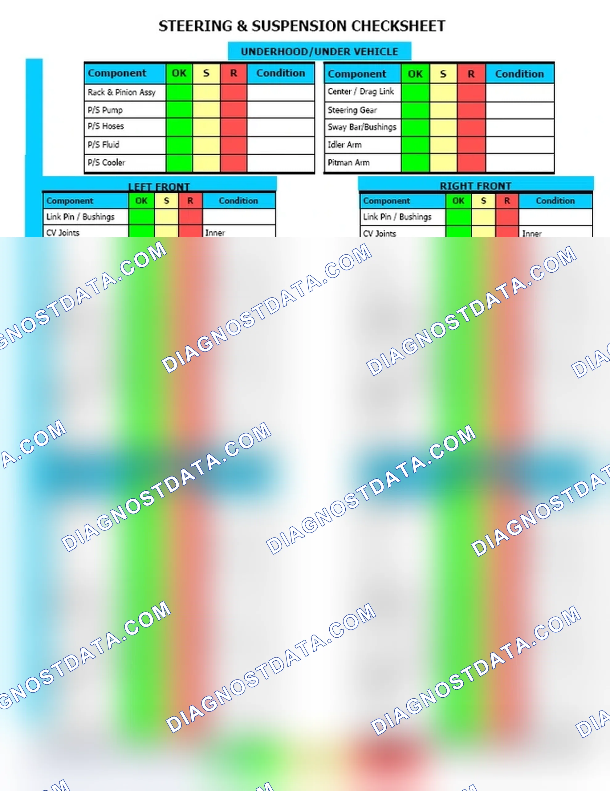Scheme 12: Steering & Suspension Checksheet (2 Of 2)