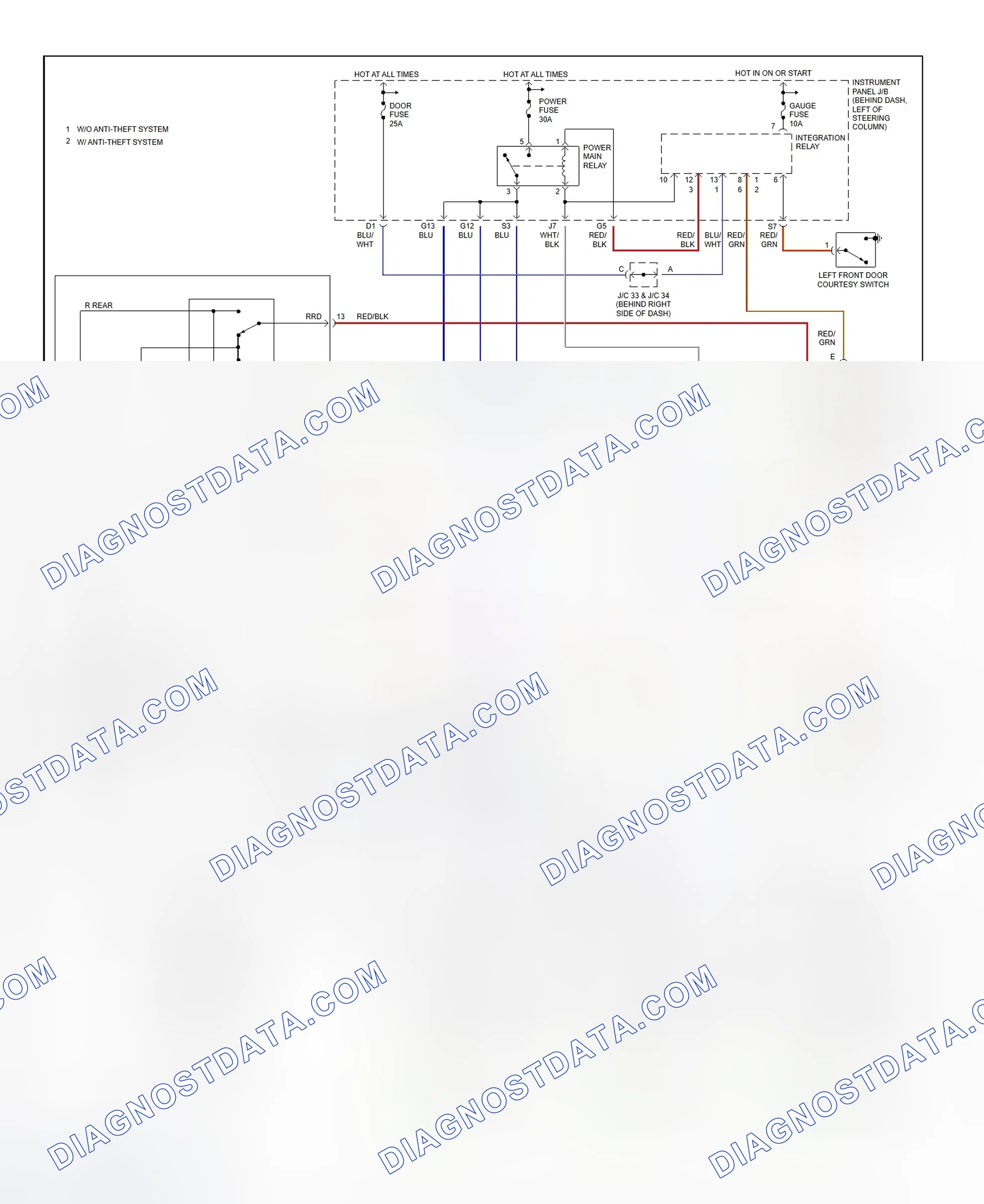 Scheme 7: Power Window System Wiring Diagram (Camry)