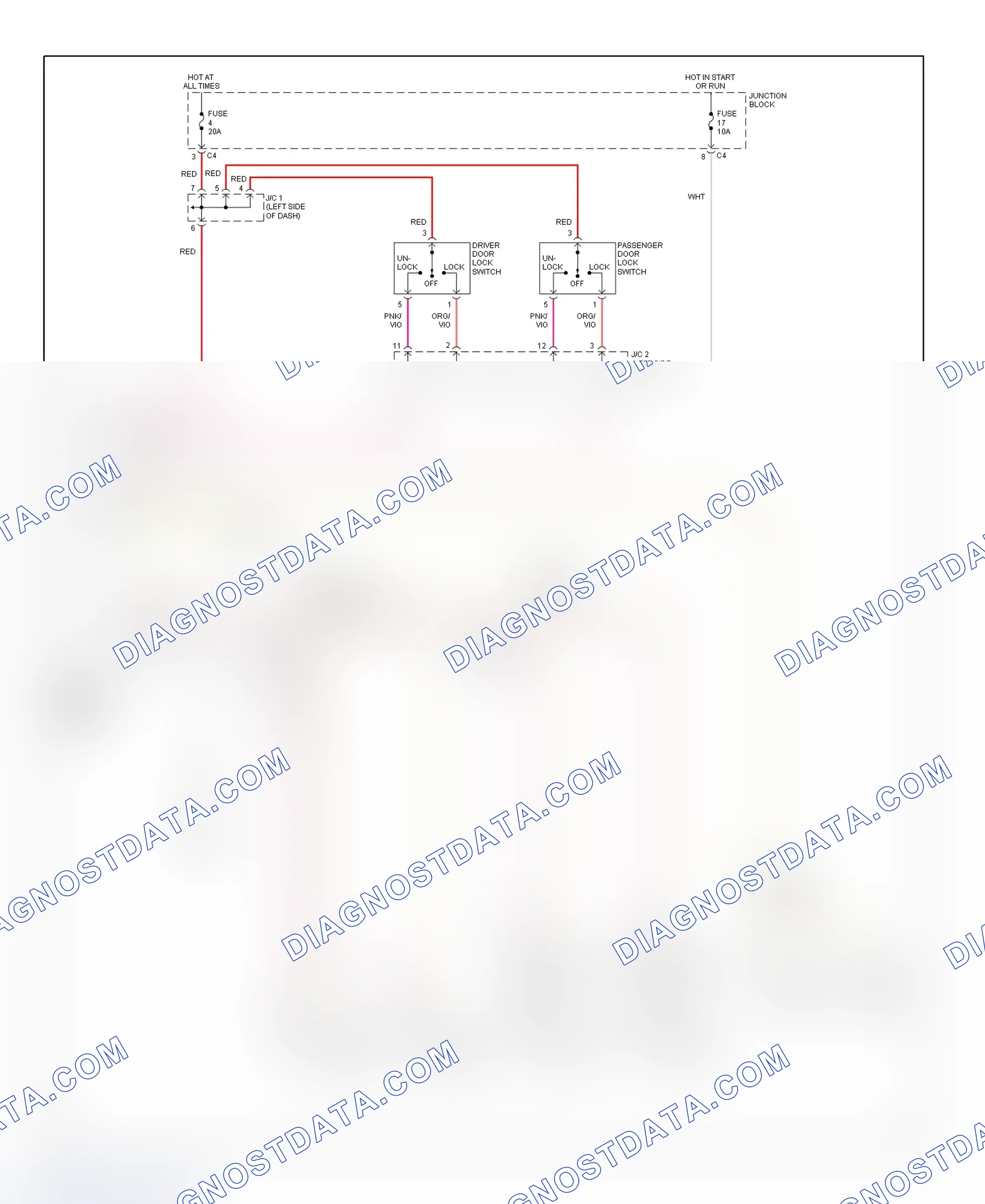 Scheme 28: Remote Keyless Entry & Power Door Lock Systems Wiring Diagram (Ram Van/Wagon - Without Anti-Theft System)