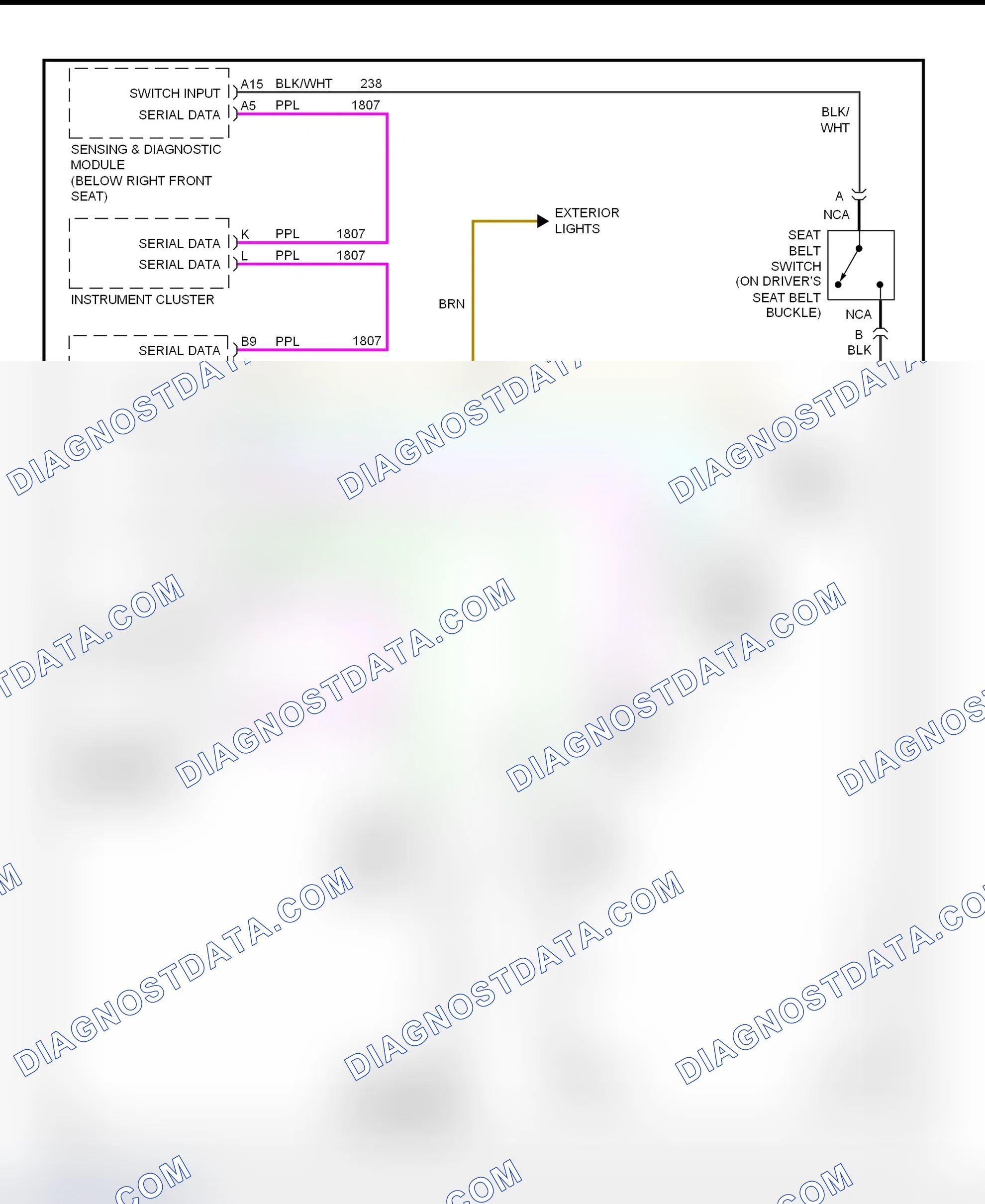Scheme 9: Warning System Wiring Diagram (Cavalier & Sunfire)
