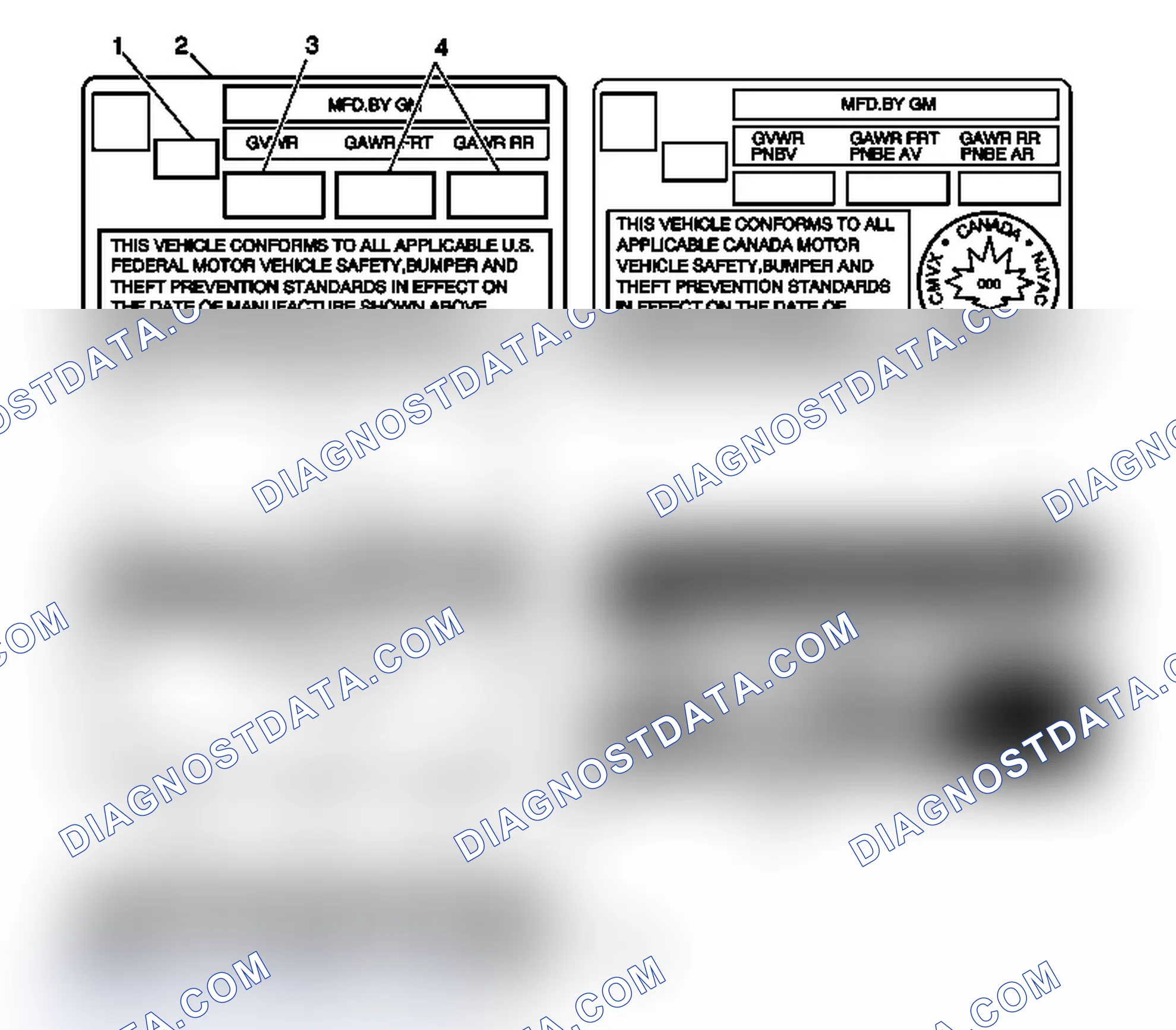 Scheme 3: Vehicle Certification, Tire Placard, Anti-Theft, and Service Parts ID Label