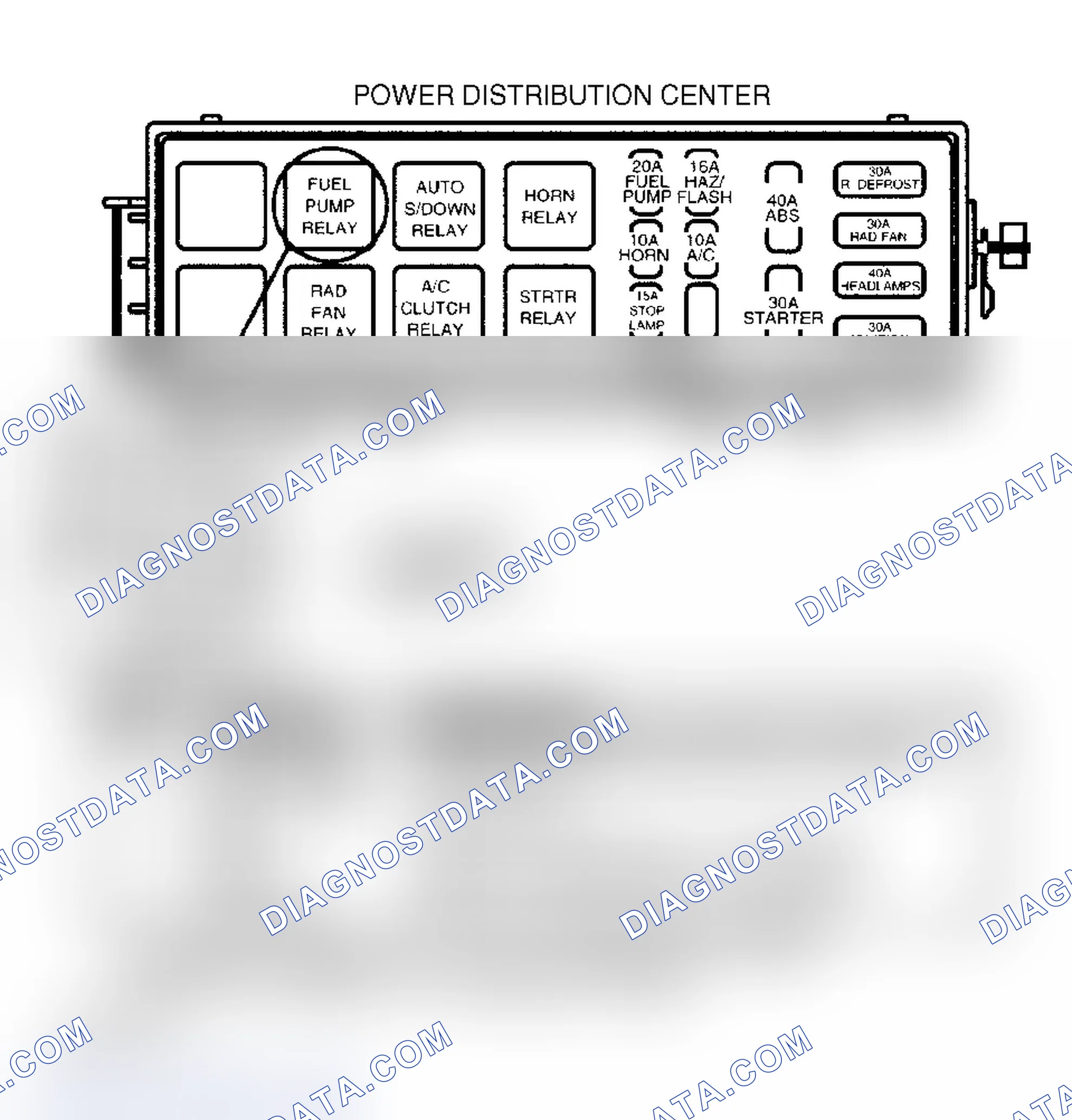 Scheme 45: Fuel Pump Relay Connector Terminals & Location