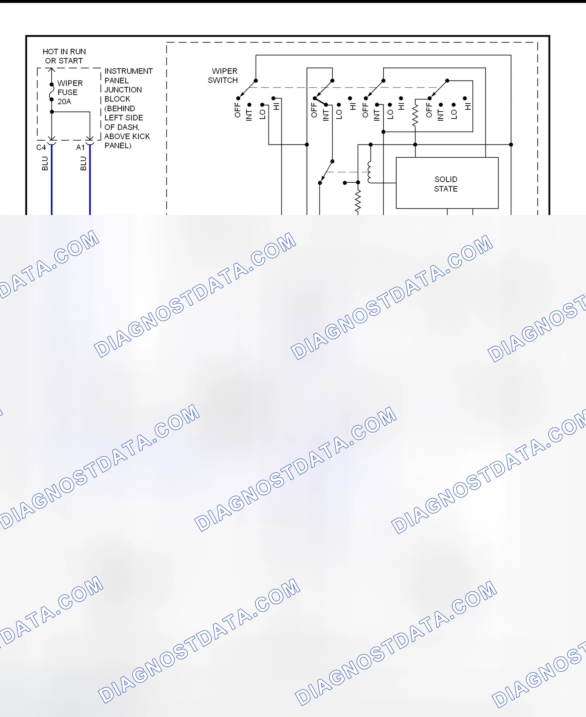 Fig. 5: Wiper/Washer System Wiring Diagram (ES300)