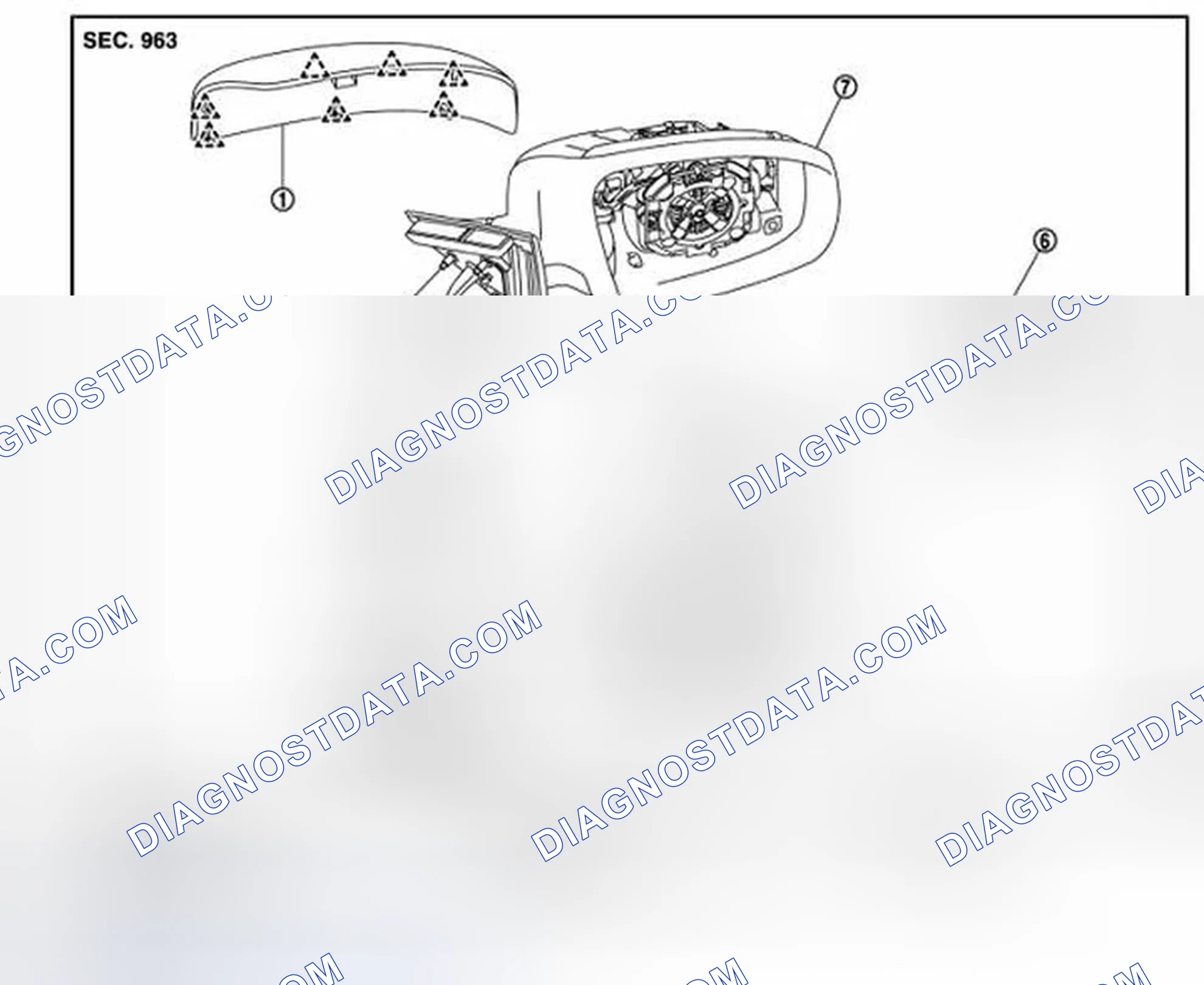 Scheme 47: DOOR MIRROR ASSEMBLY: Exploded View