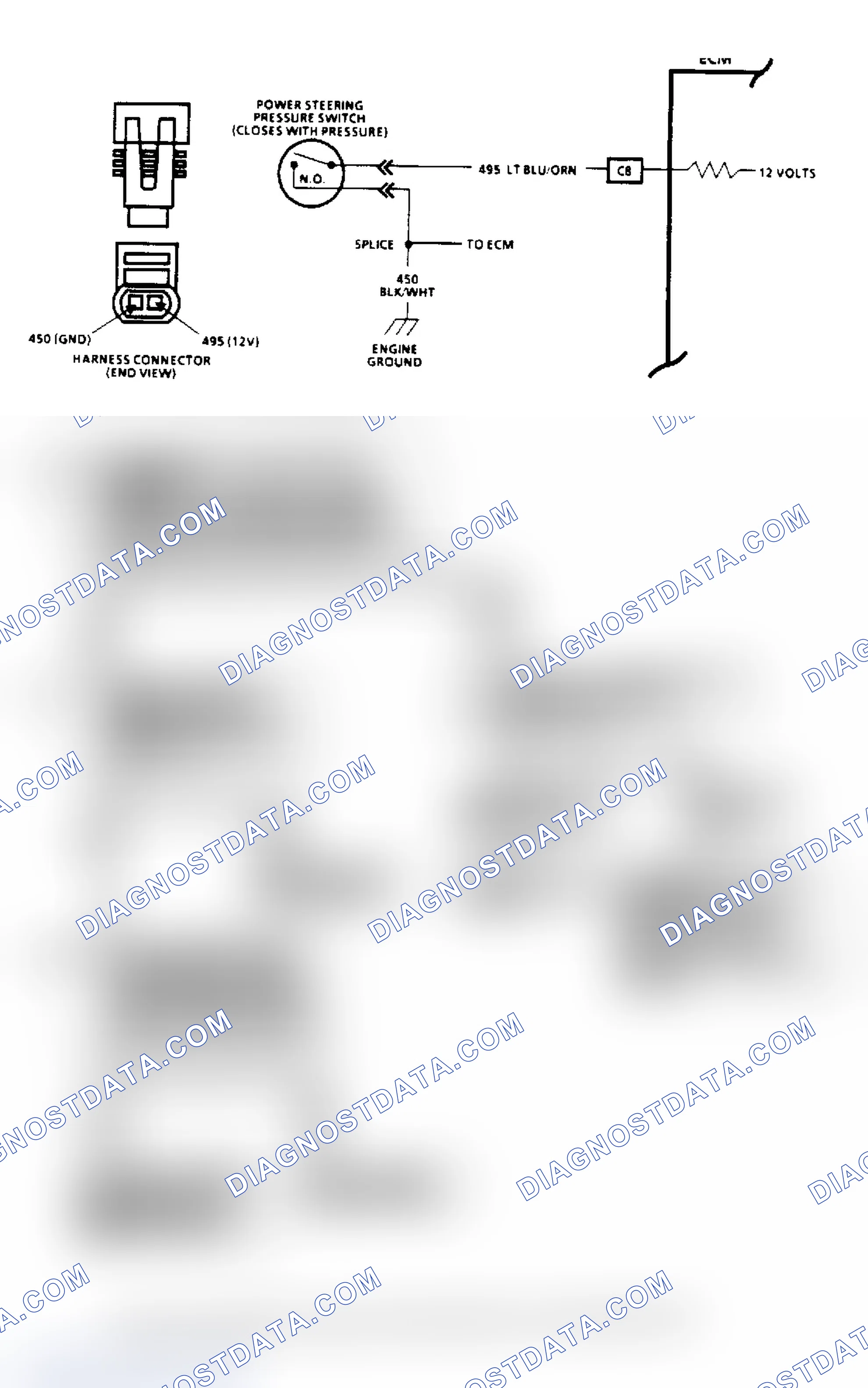 Scheme 90: Power Steering Pressure Switch (2.5L) - Flow Chart & Schematic