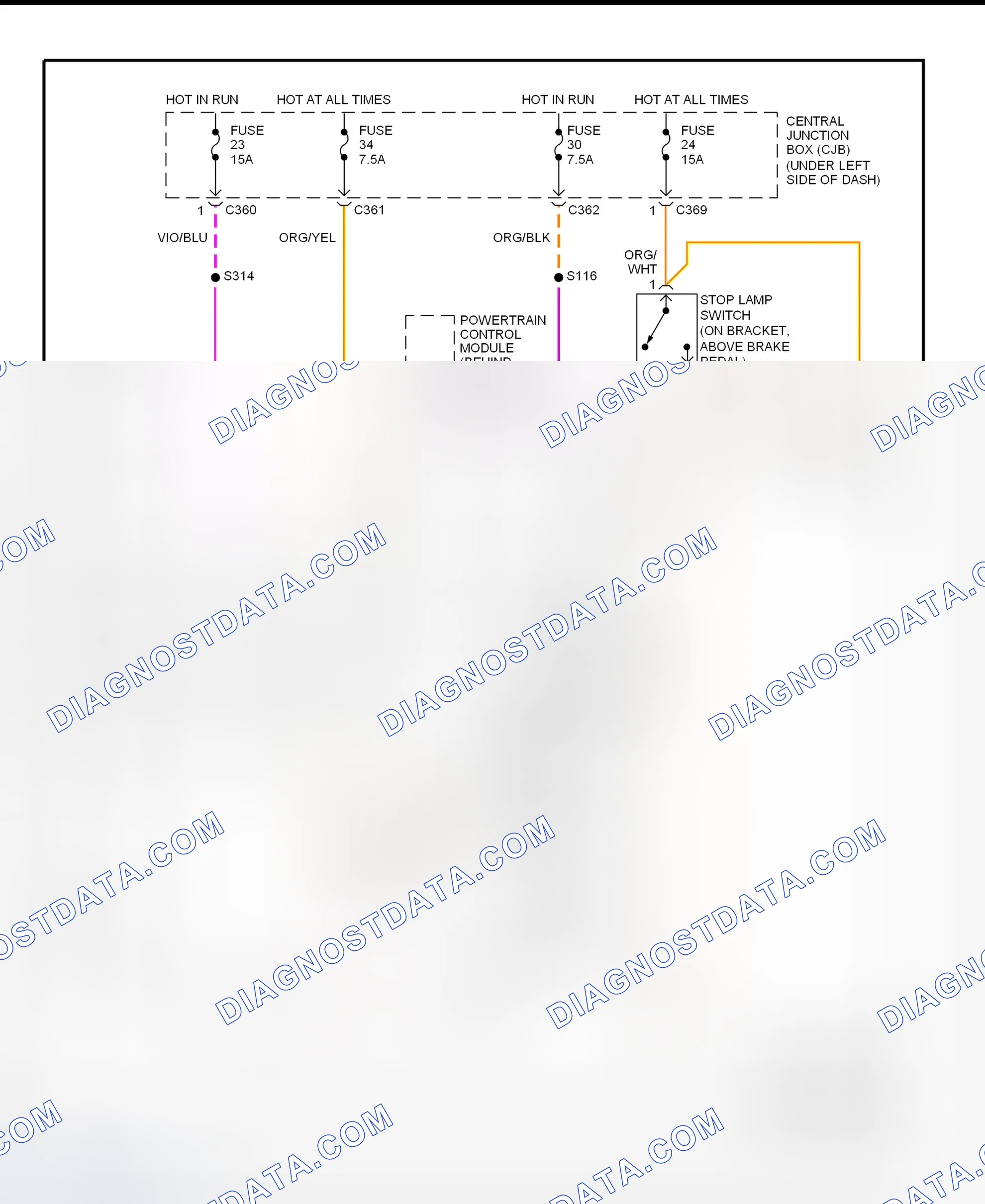 Scheme 82: Shift Interlock System Wiring Diagram (1998 Contour & Mystique)