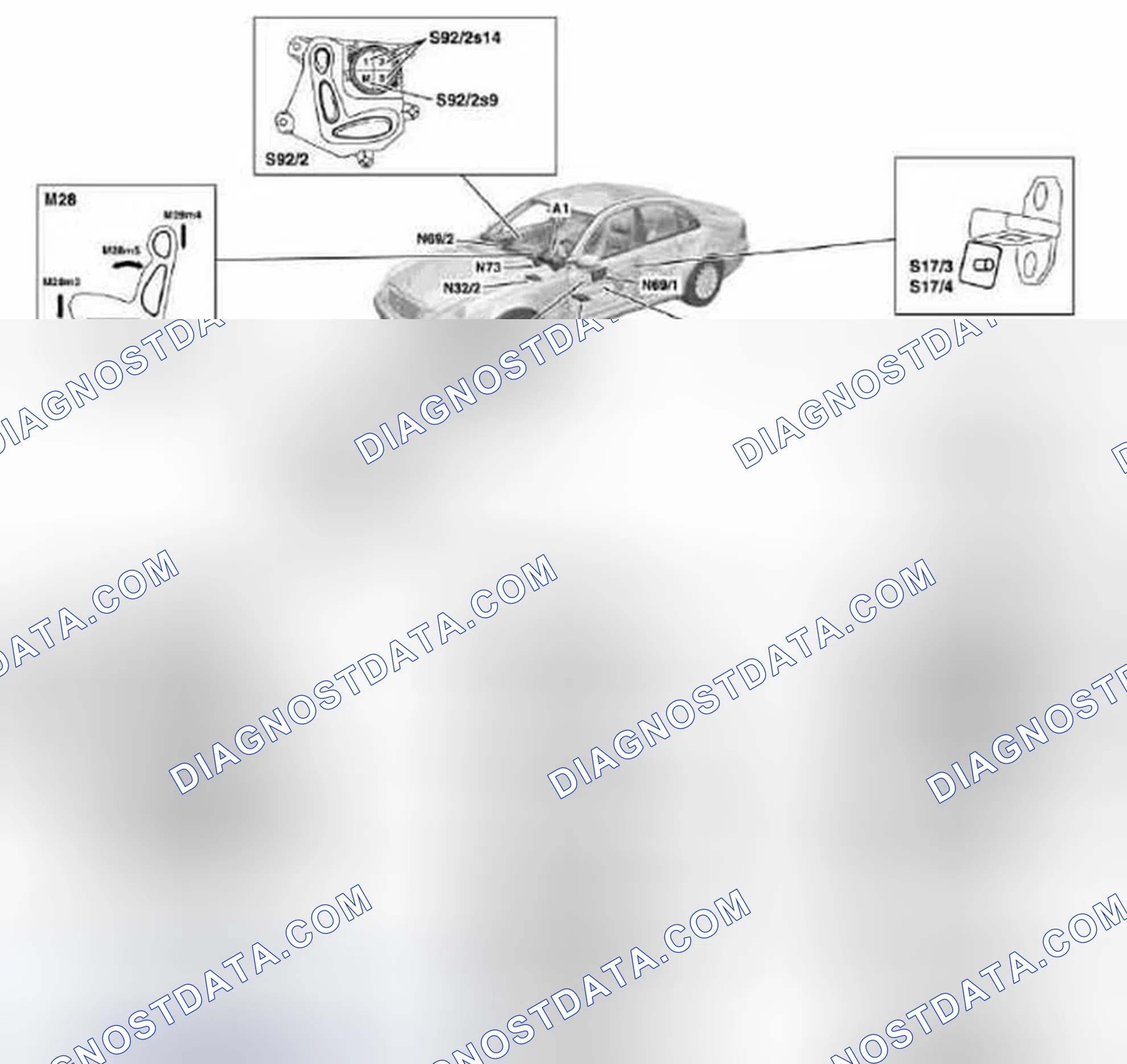 Fig. 13: Electric Seat Adjustment Function Diagram