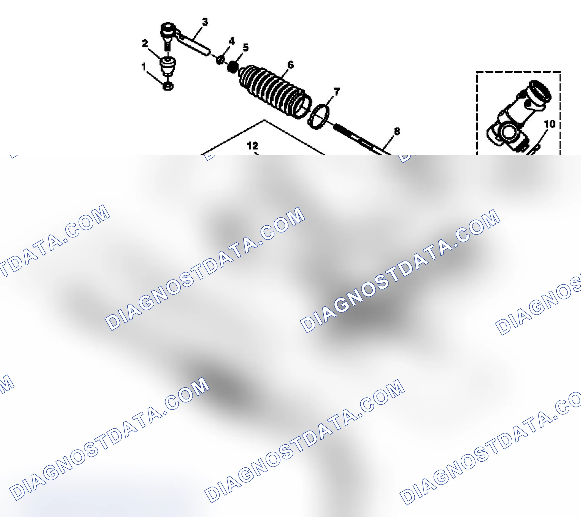 Scheme 1: Power Steering Gear Disassembled View (Rack and Pinion)