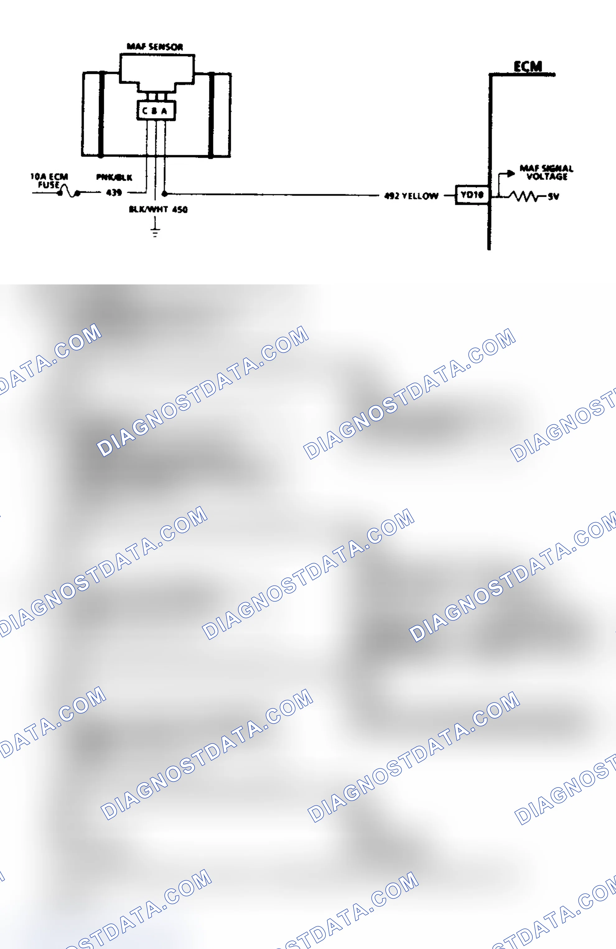Scheme 557: Code 34, Mass Airflow (MAF) Sensor Circuit