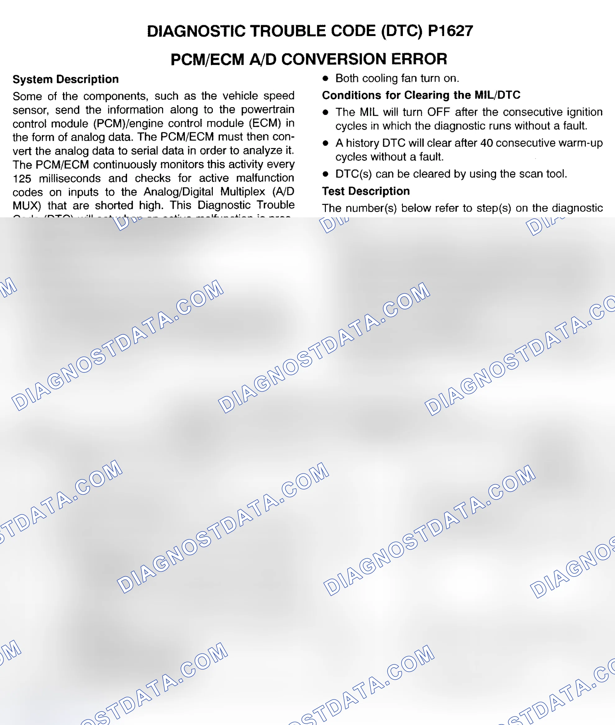 Scheme 265: DTC P1627: PCM/ECM A/D CONVERSION ERROR