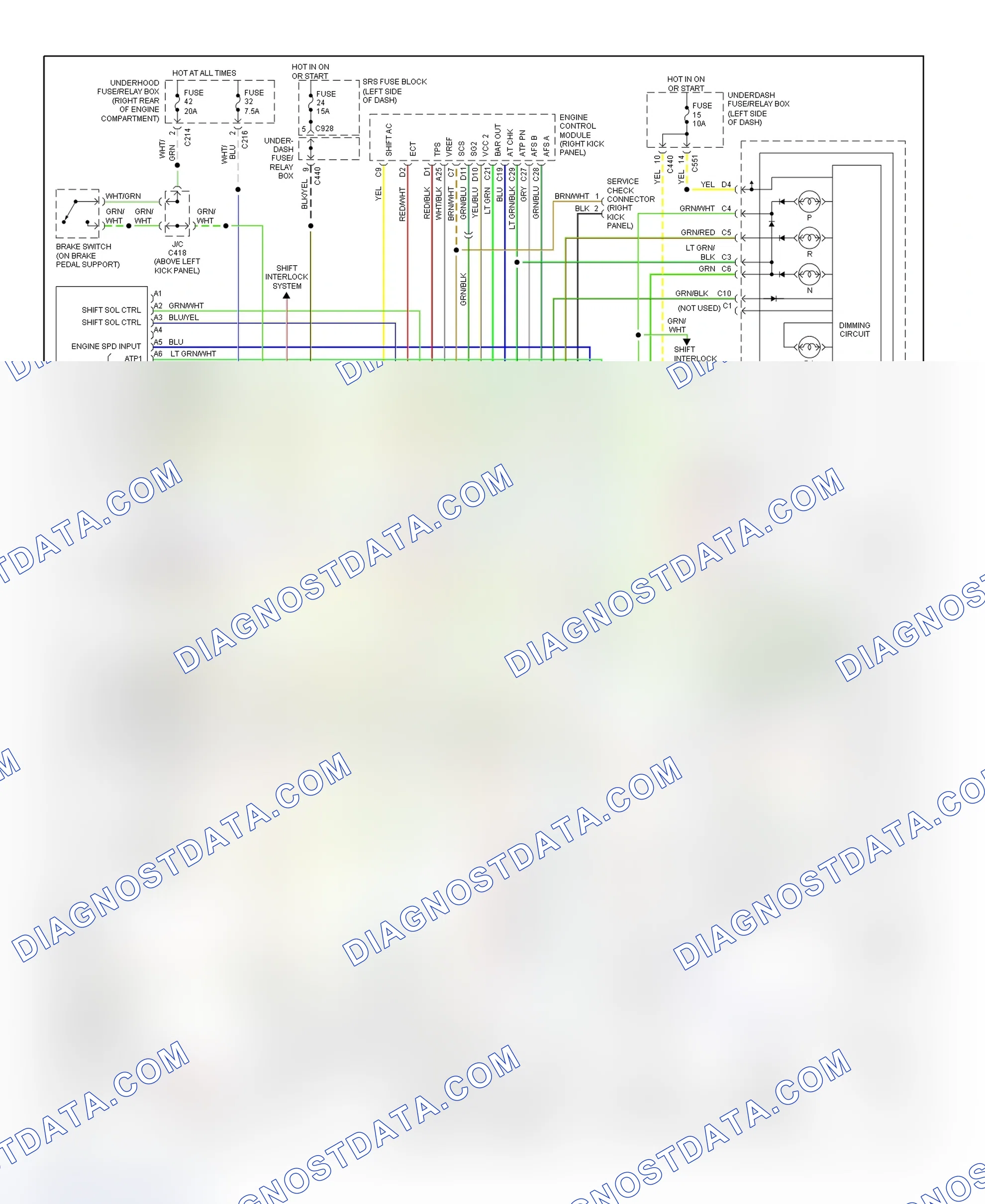 Scheme 20: Transaxle Wiring Diagram (1997 Integra)