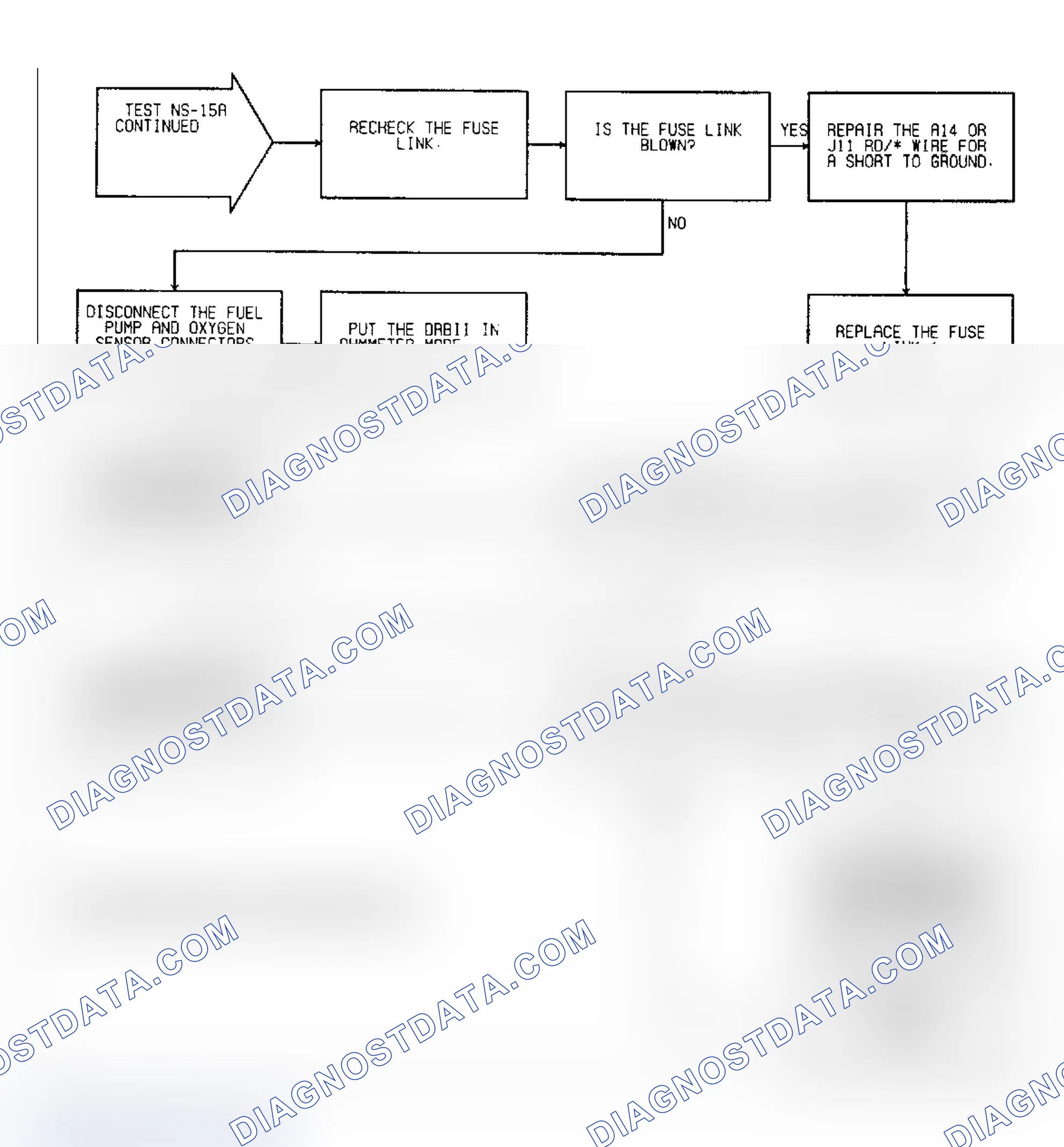 Scheme 68: Test NS-15A: (2 of 3) Checking ASD Relay Power Feed To Fuel Pump O2 Sensor & Injector