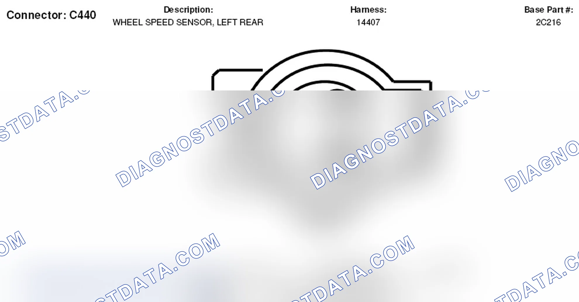 Scheme 182: Left Rear Wheel Speed Sensor Connector End View (C440)