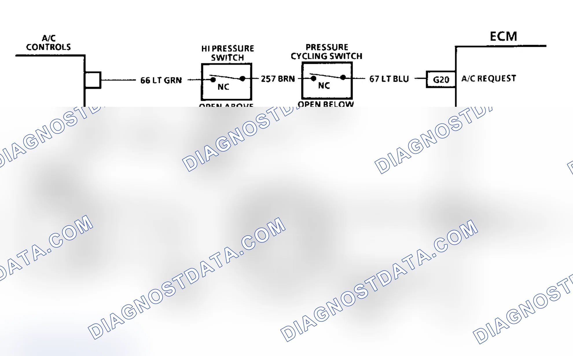 Scheme 133: Code 66, Schematic, Low A/C Refrigerent Charge