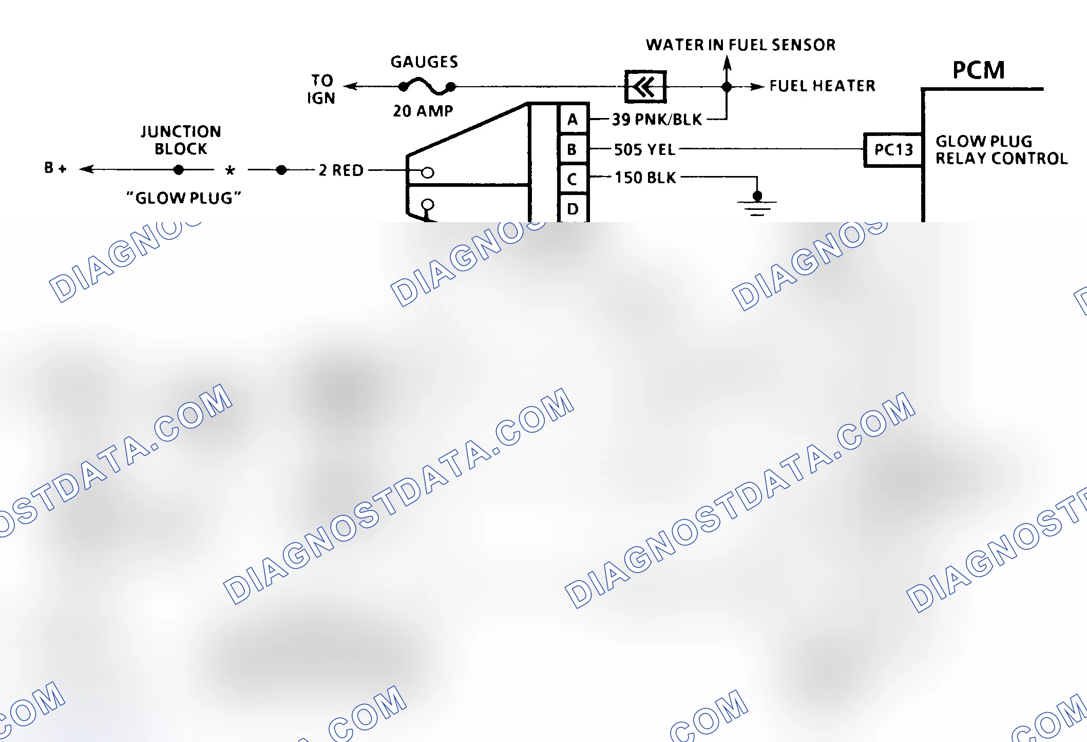 Scheme 336: DTC 29 Schematic ("C" & "K" Series) Glow Plug Relay Circuit Fault
