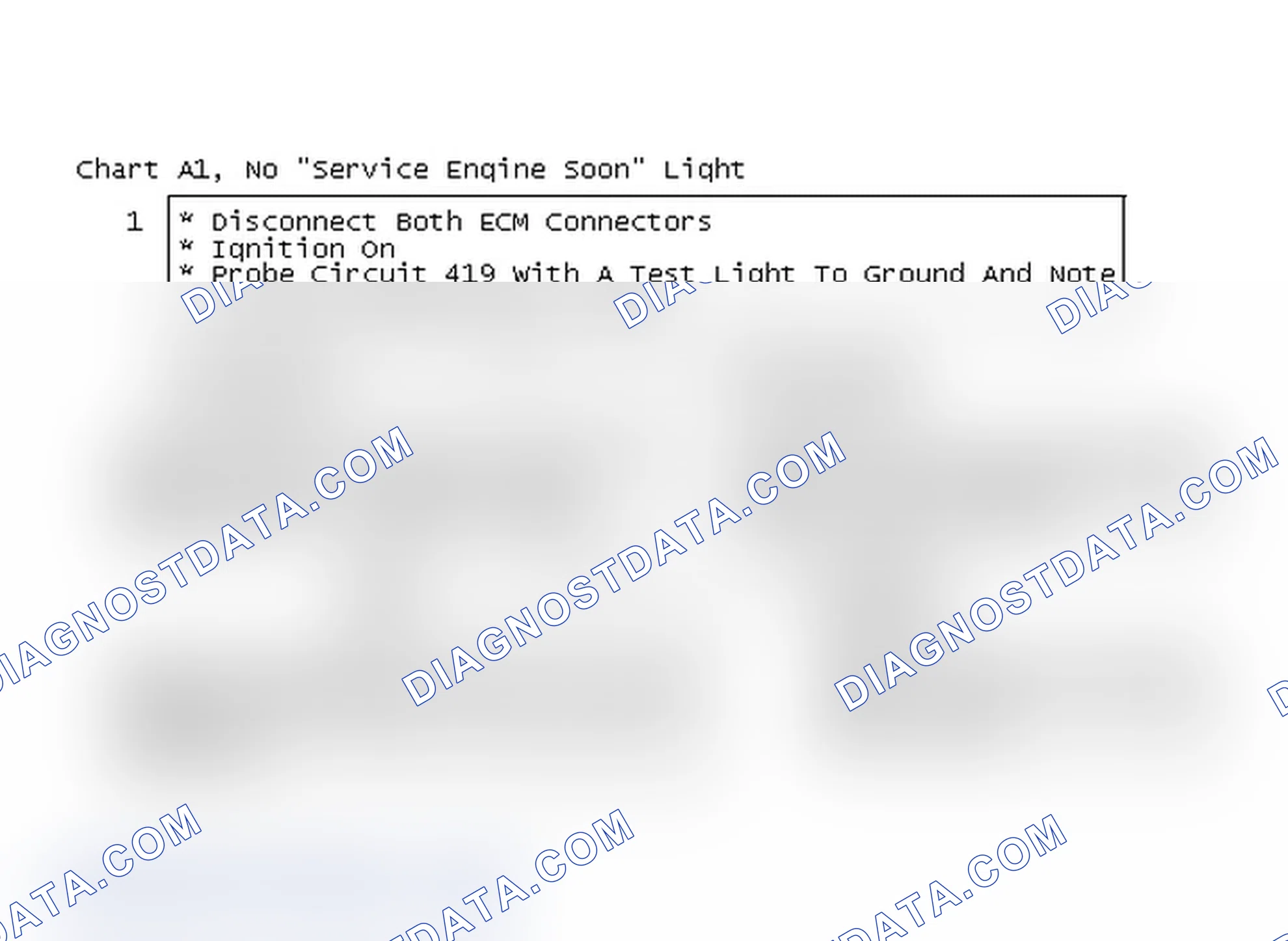 Scheme 186: Chart A1, No "Service Engine Soon" Light, Flow Chart