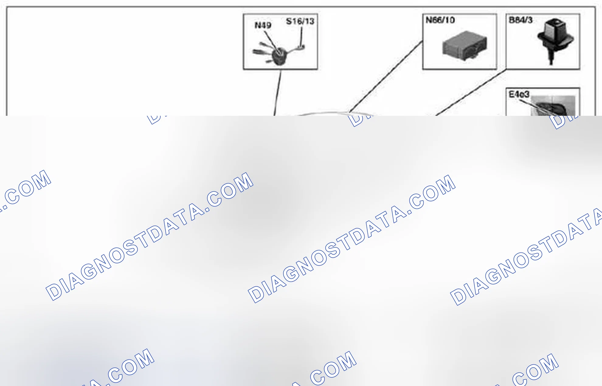 Scheme 57: Backup camera (RFK) location of components - GF54.65-P-0005-01RT