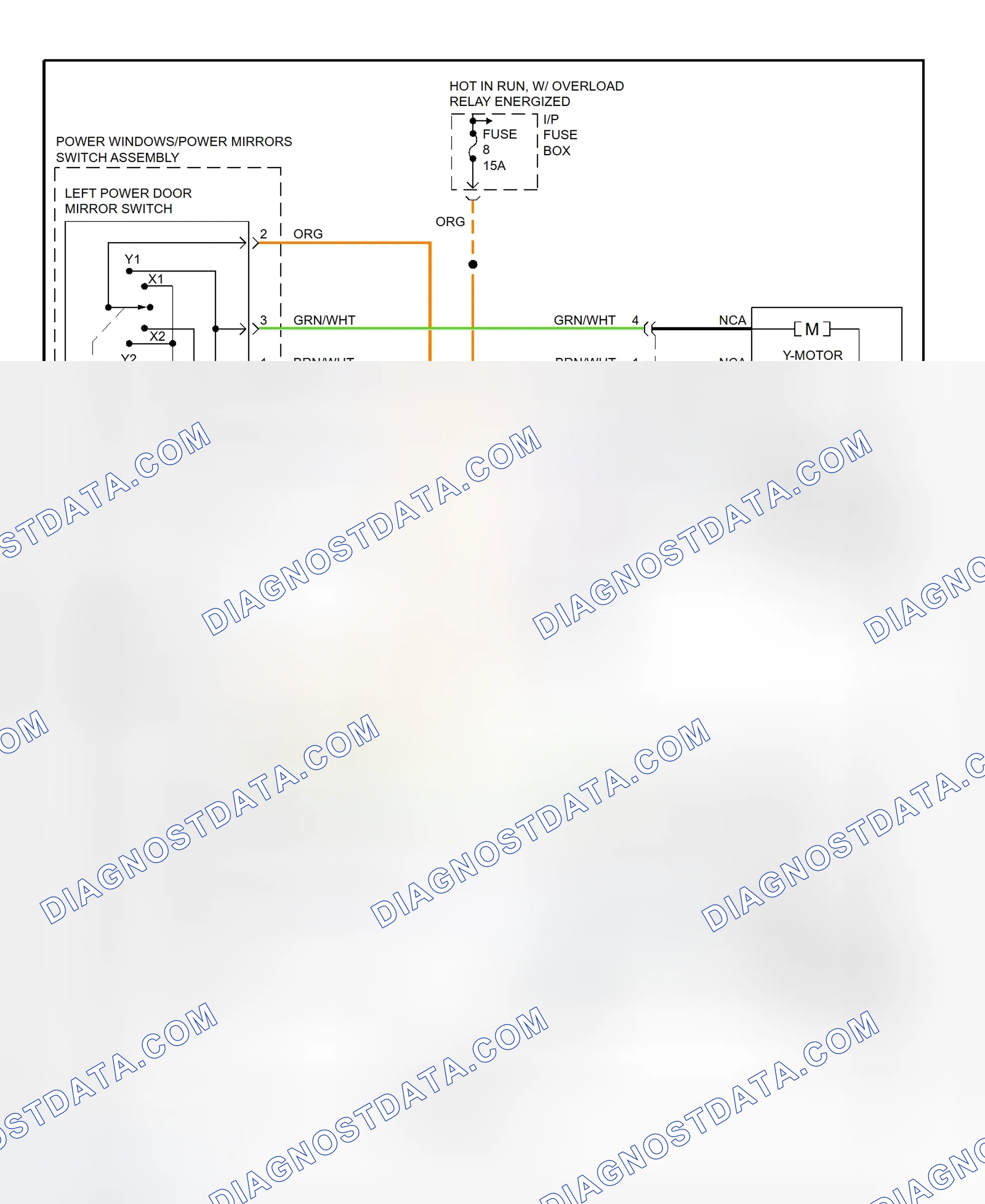 Scheme 5: Power Mirror System Wiring Diagram (1995-96)