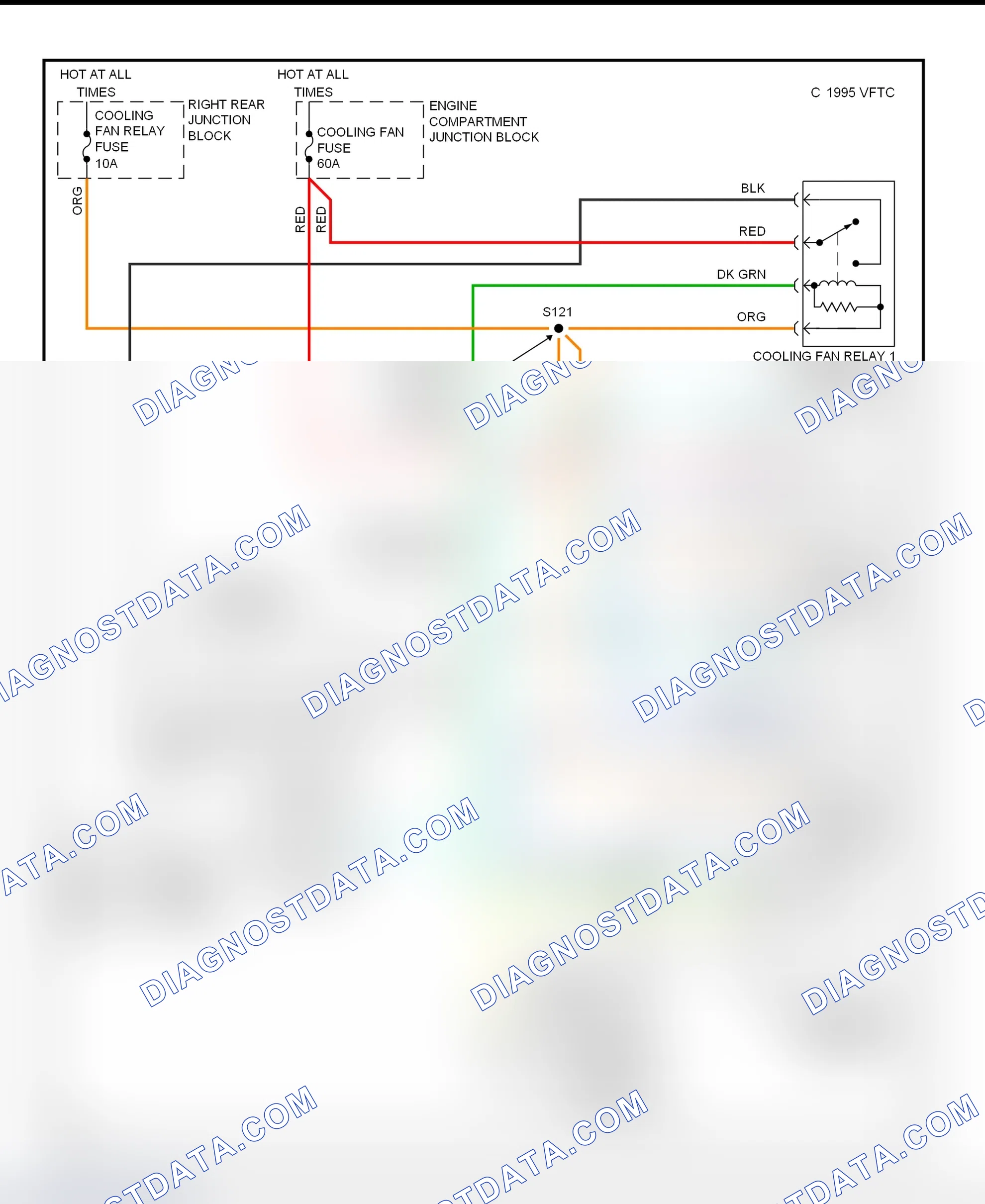 Scheme 6: Cooling Fan System Wiring Diagram (1998 Aurora)