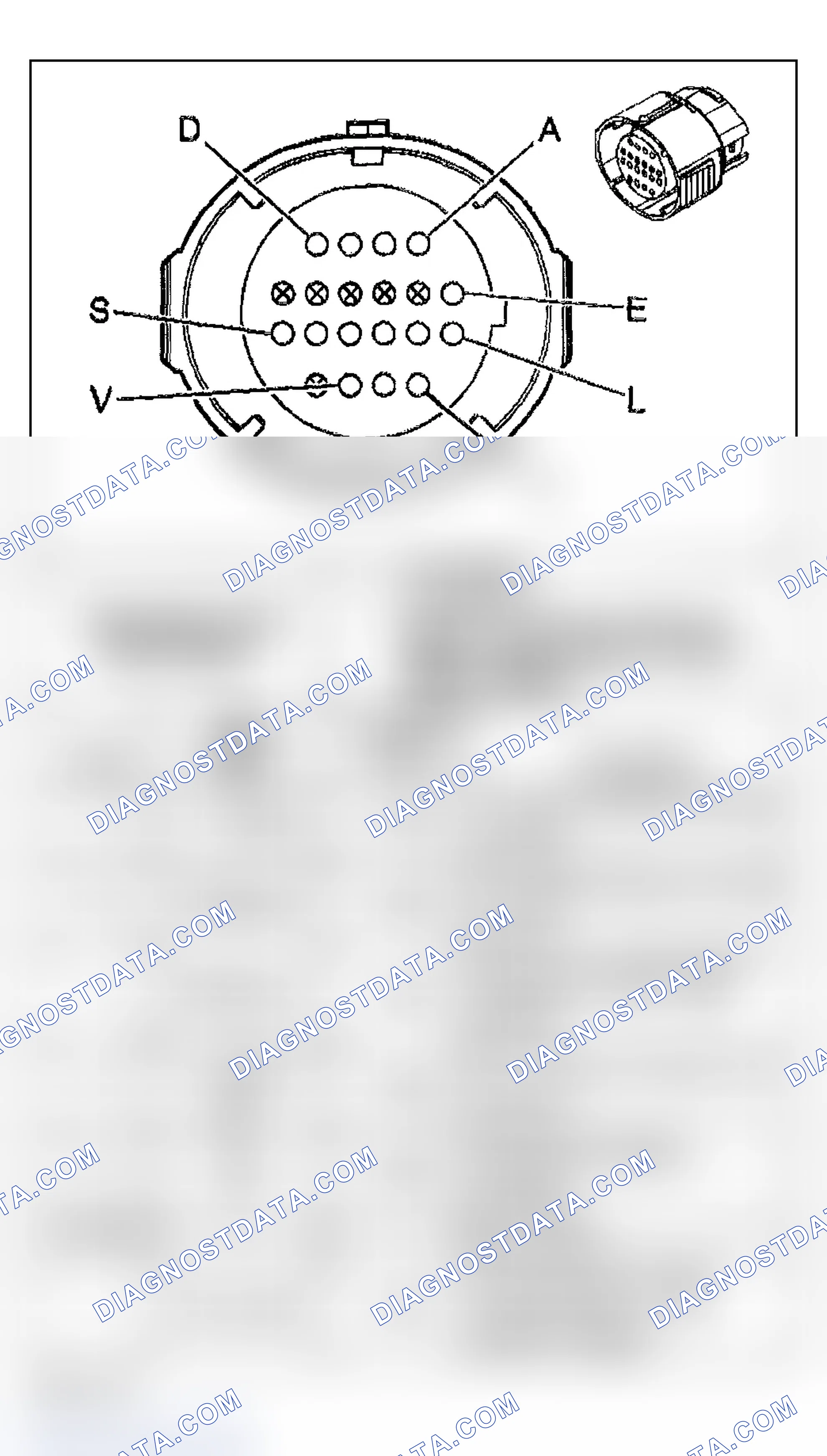 Scheme 338: Automatic Transmission In-line 20-Way (C175) Connector End View