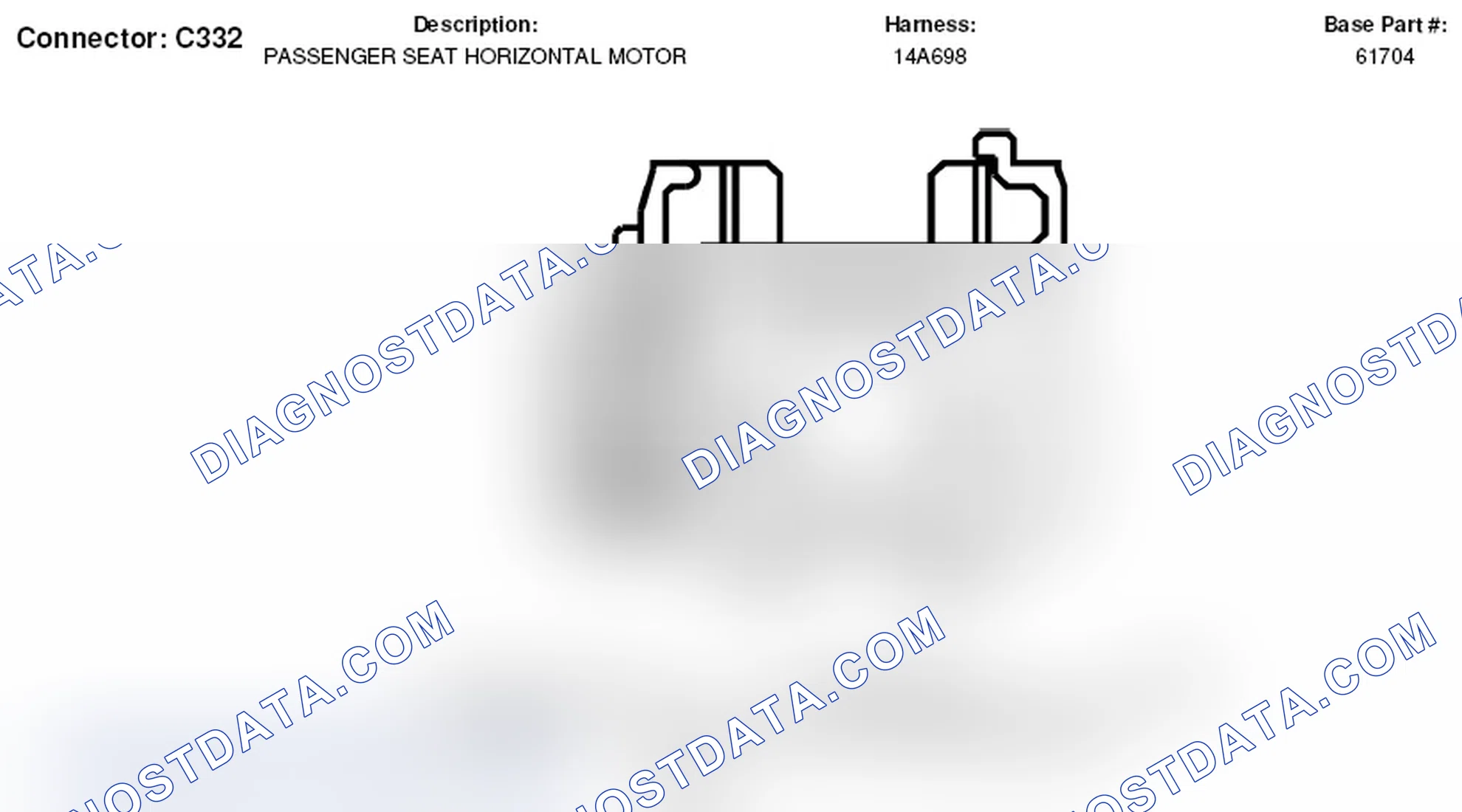 Scheme 100: Passenger Seat Horizontal Motor Connector End View (C332)