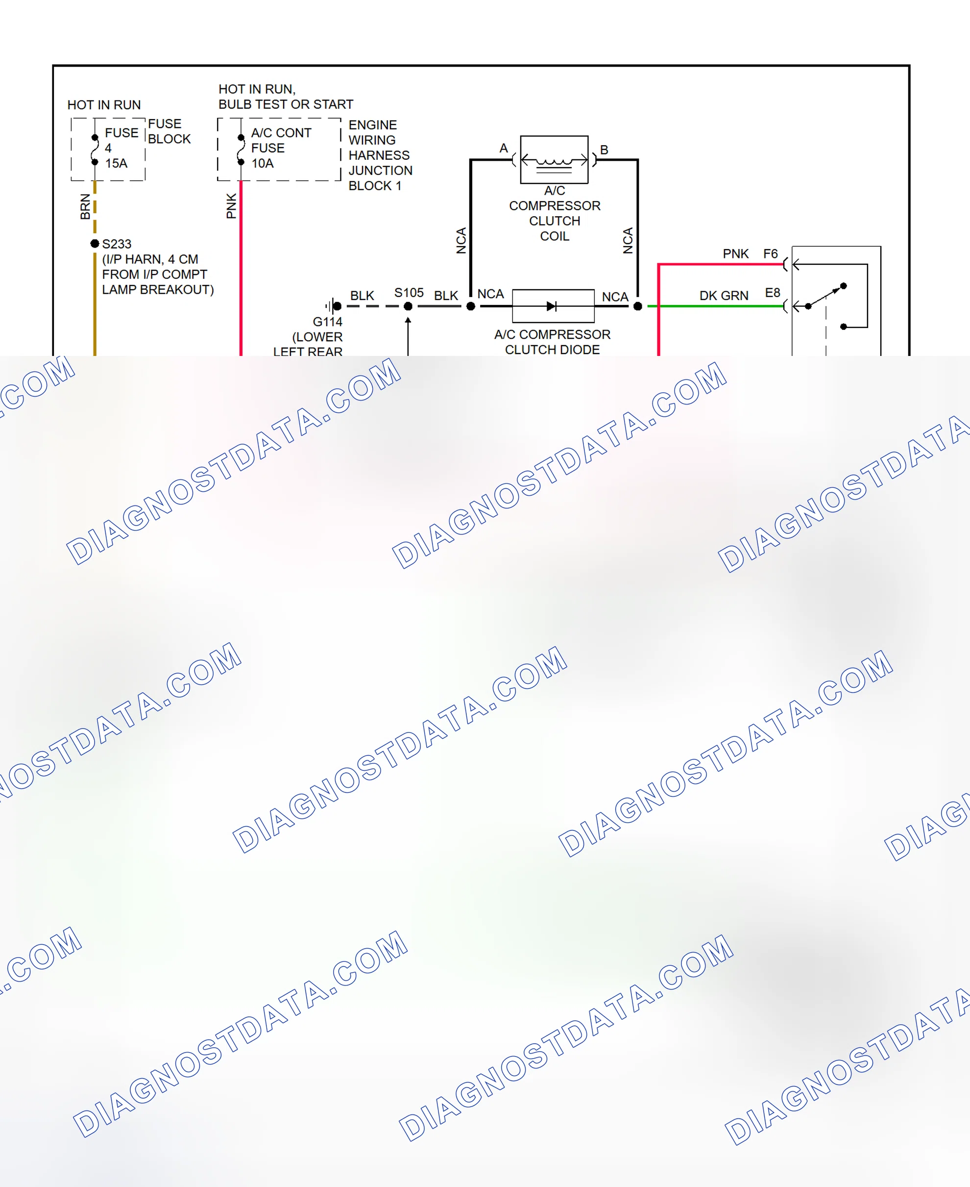Scheme 32: A/C Compressor Clutch Control Circuit Wiring Diagram (2000-01 Lumina)