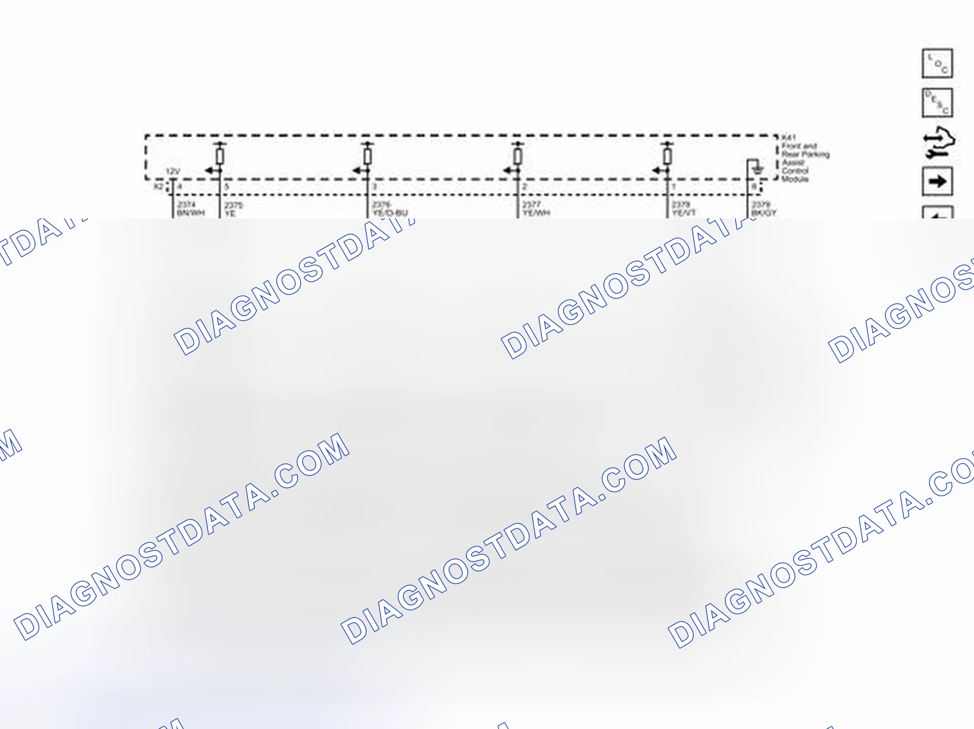 Scheme 2: Rear Sensors Wiring Schematics