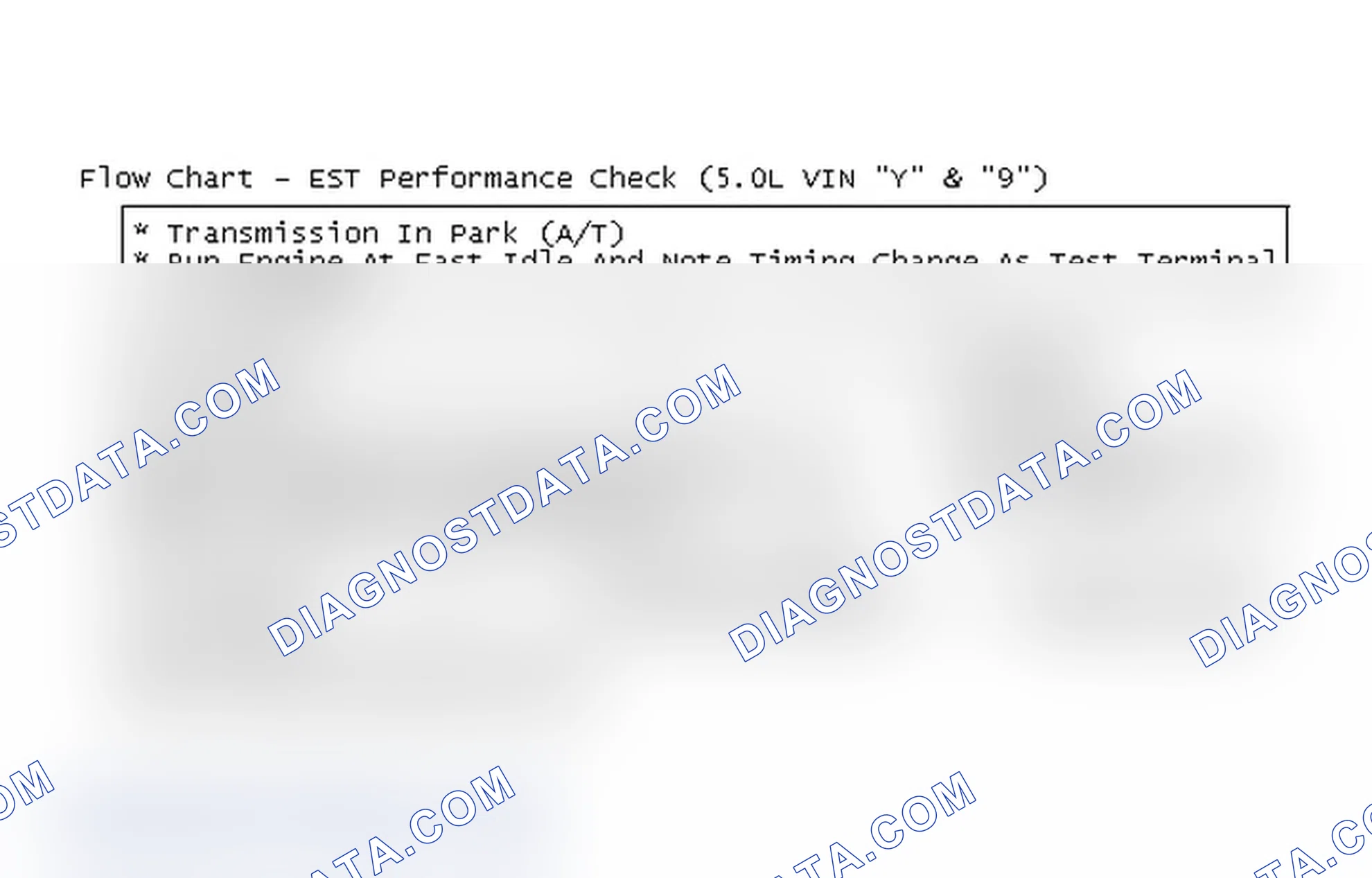 Scheme 234: Flow Chart - EST Performance Check (5.0L VIN "Y" & "9")