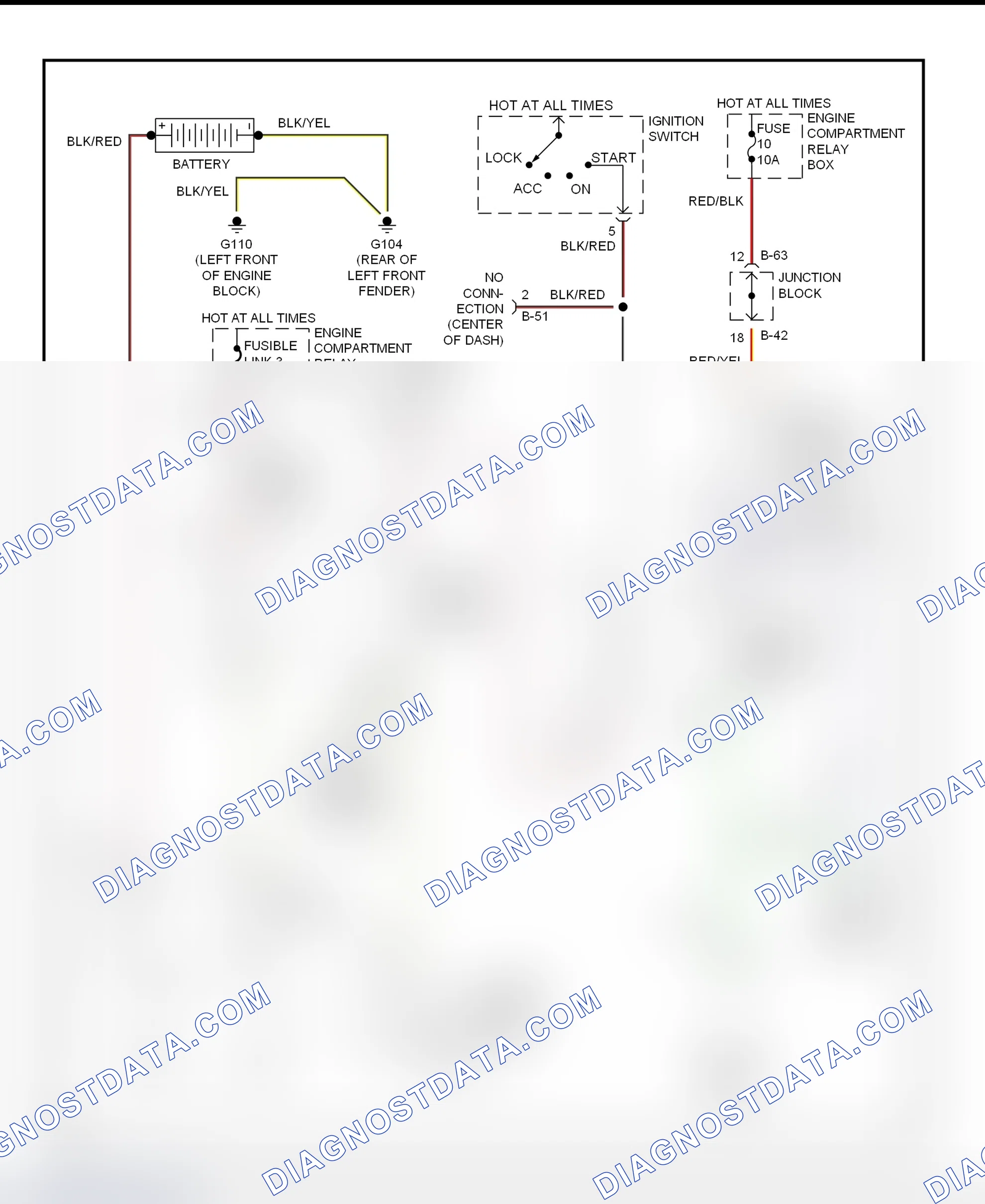 Scheme 1: Starting System Wiring Diagram (A/T With Anti-Theft)