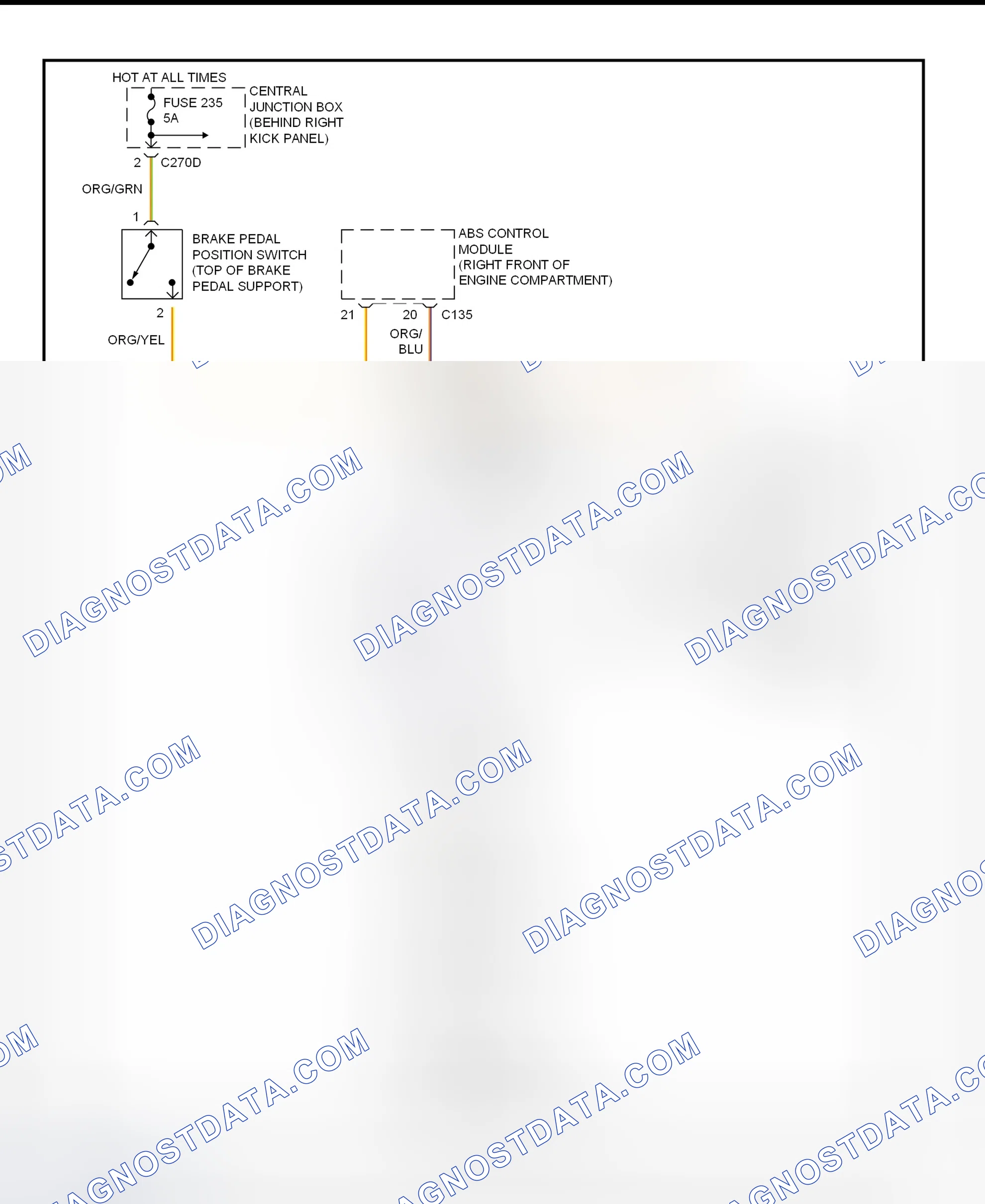 Fig. 202: Shift Interlock System Wiring Diagram (2001 LS - With Interactive Vehicle Dynamics)