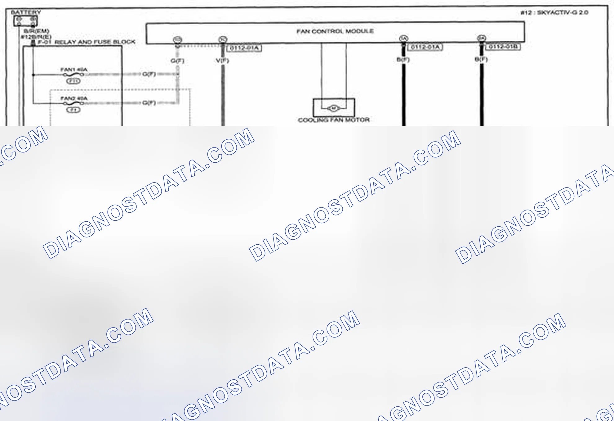 Scheme 98: Cooling System (MZR 2.0, MZR 2.5, MZR 2.3 DISI Turbo, SKYACTIV-G 2.0) Wiring Diagram - 0112-A (1 Of 2)
