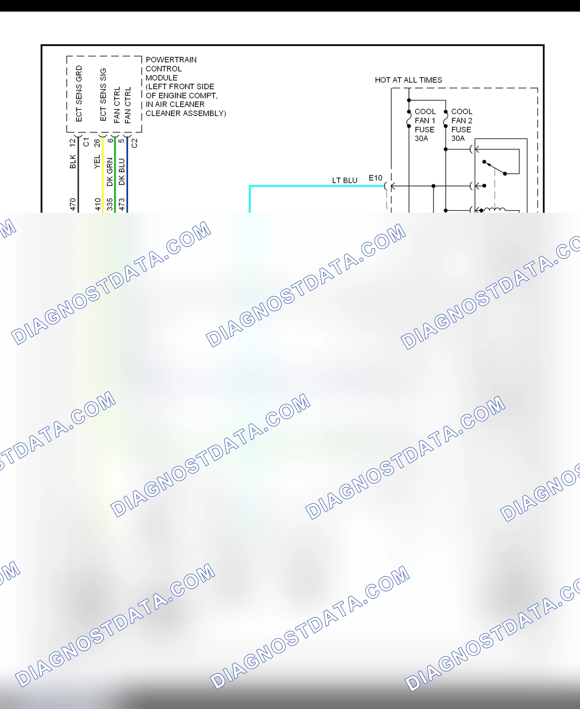 Scheme 2: Electric Cooling Fans Wiring Diagram (Bonneville & LeSabre)