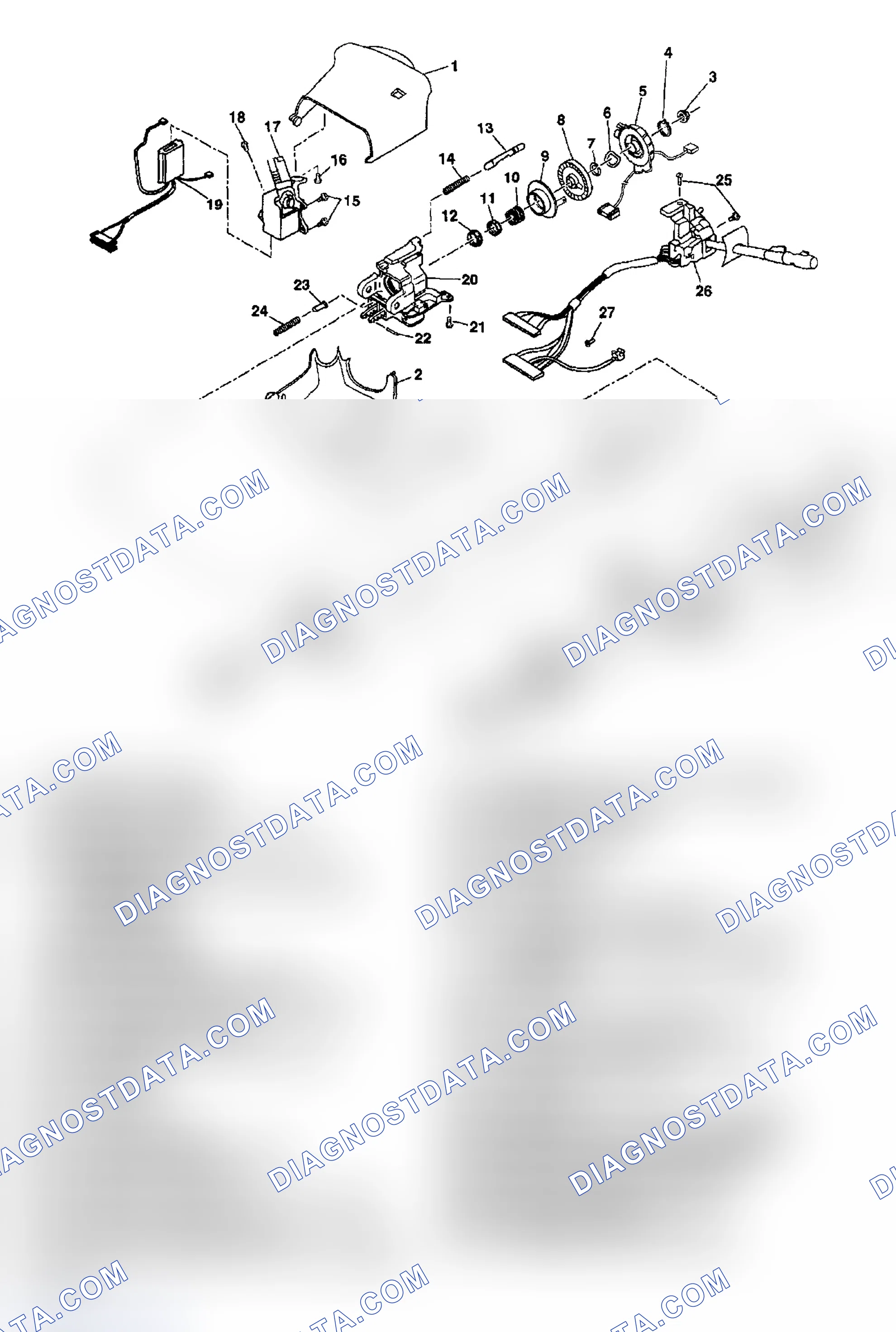Scheme 2: Steering Column Disassembled View (Floor Shift Lean Shaft)
