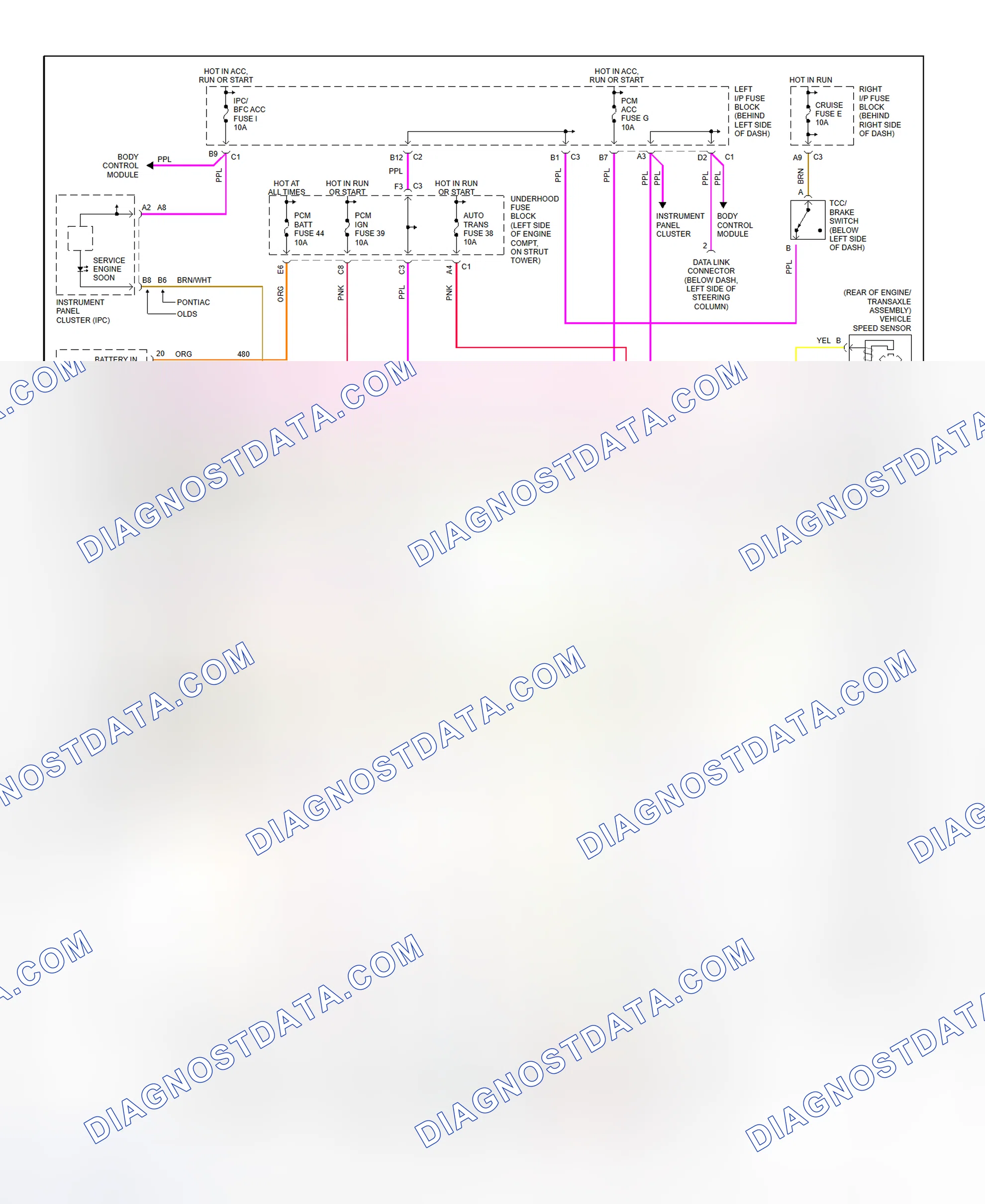 Scheme 108: Transaxle Electronic Control System Wiring Diagram (2002 Alero & Grand Am - 3.4L)