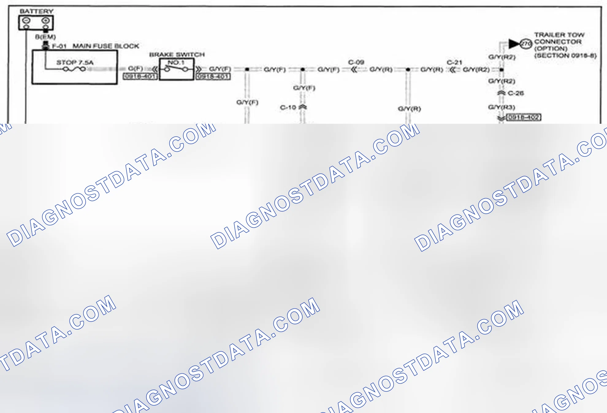 Scheme 256: Brake Light/High-Mount Brake Light Wiring Diagram - 0918-4 (1 Of 2)