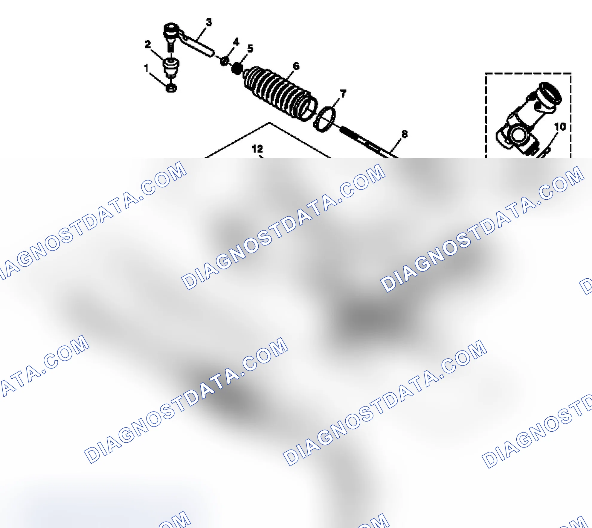Scheme 1: Power Steering Gear Disassembled View (Rack and Pinion)