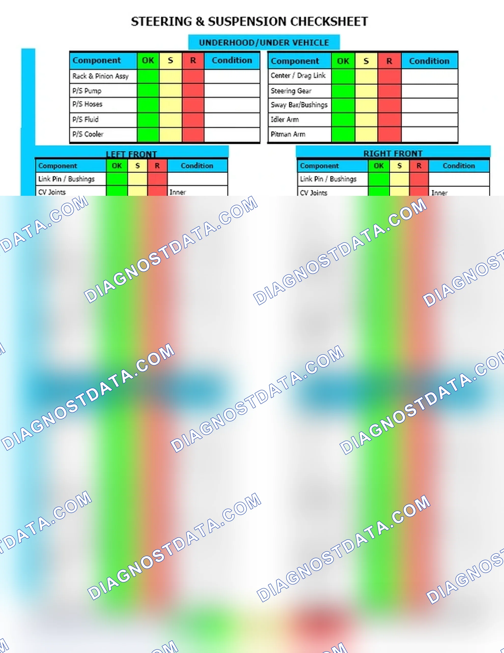 Scheme 12: Steering & Suspension Checksheet (2 Of 2)