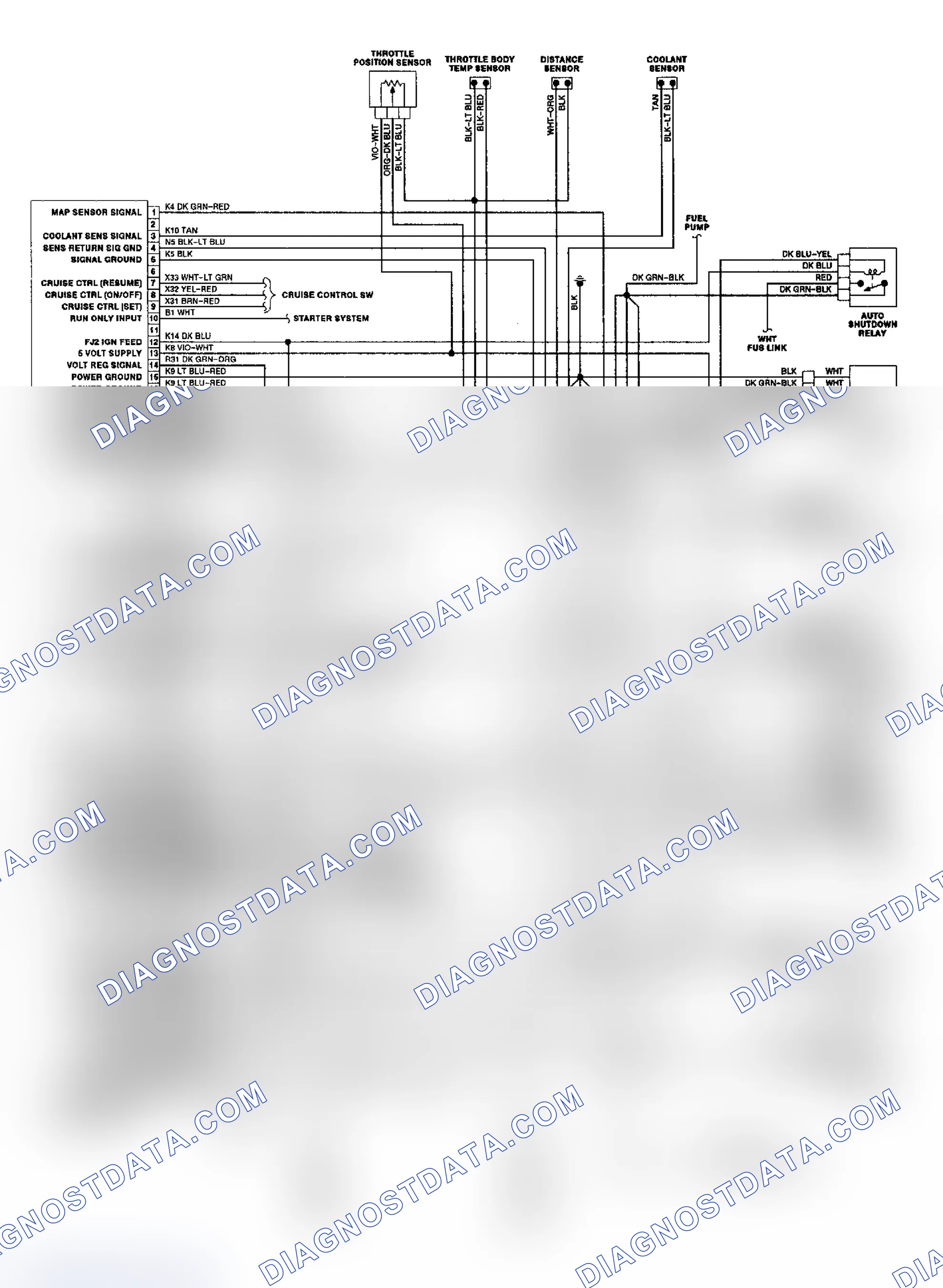 Scheme 189: Dakota 2.5L TBI Wiring Diagram