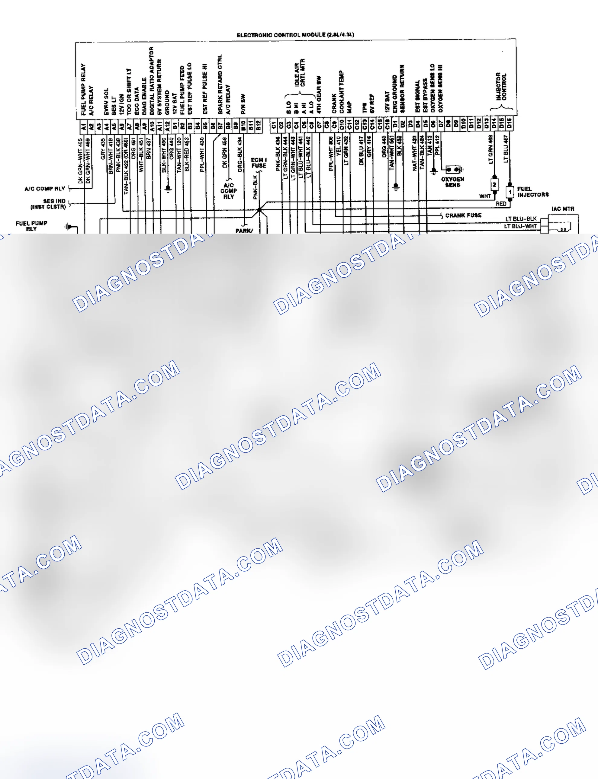Scheme 22: "S" & "T" Series 2.8L & 4.3L TBI/CCC Wiring Diagram