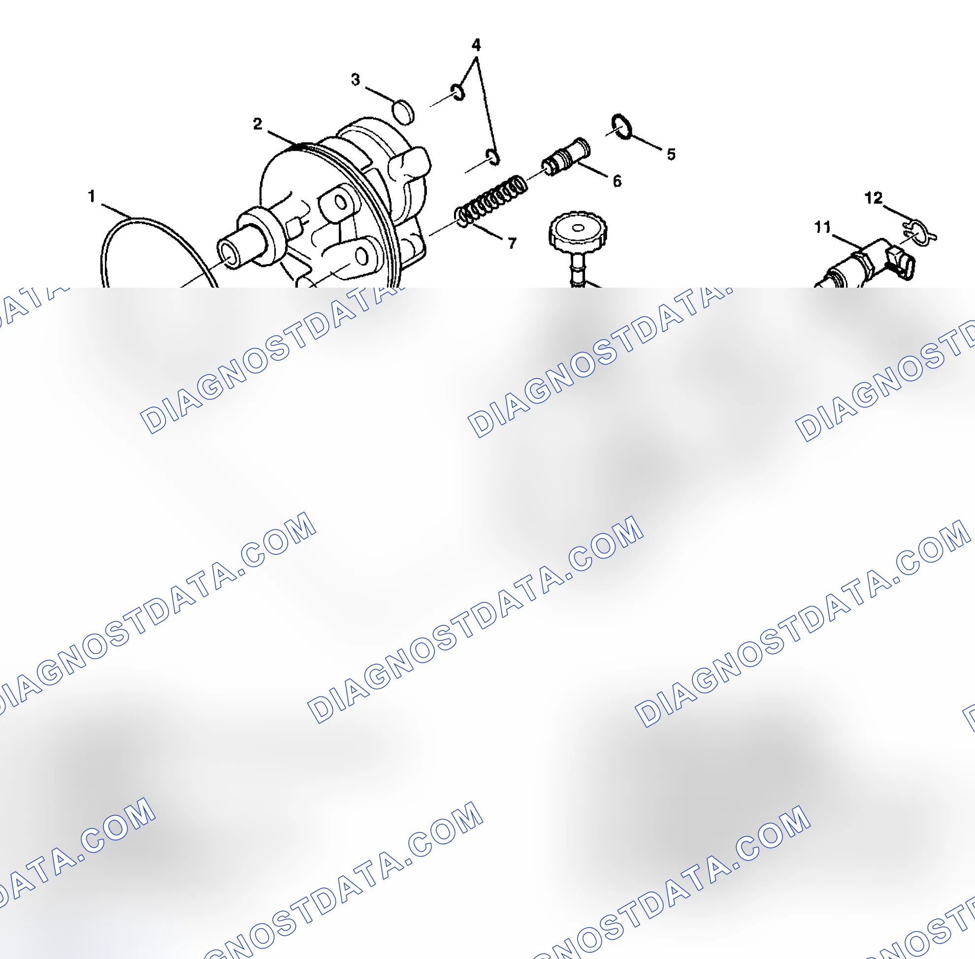 Scheme 4: Power Steering Pump Disassembled View (Regular)