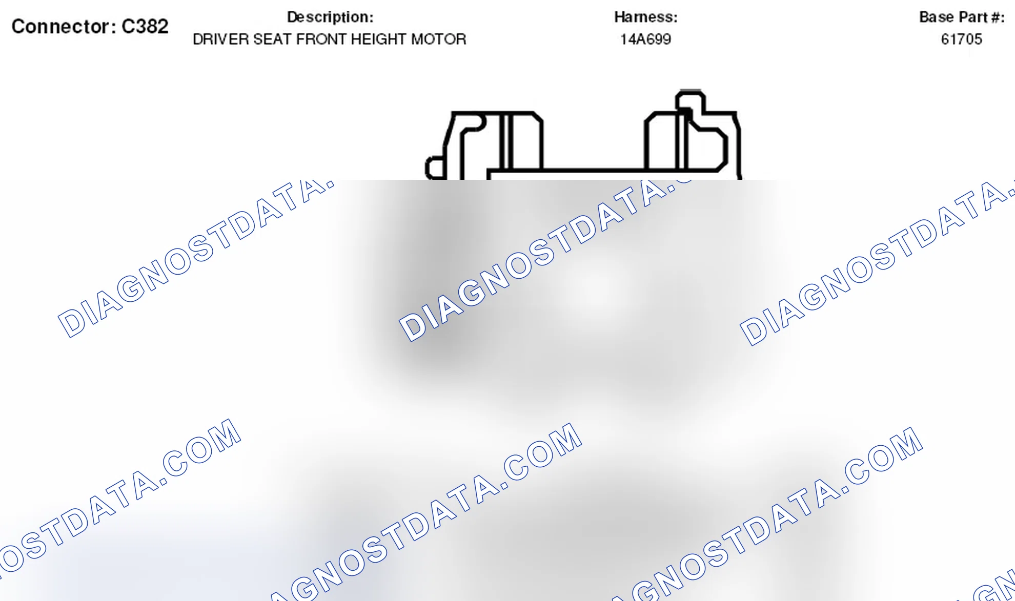 Scheme 119: Driver Seat Front Height Motor Connector End View (C382)
