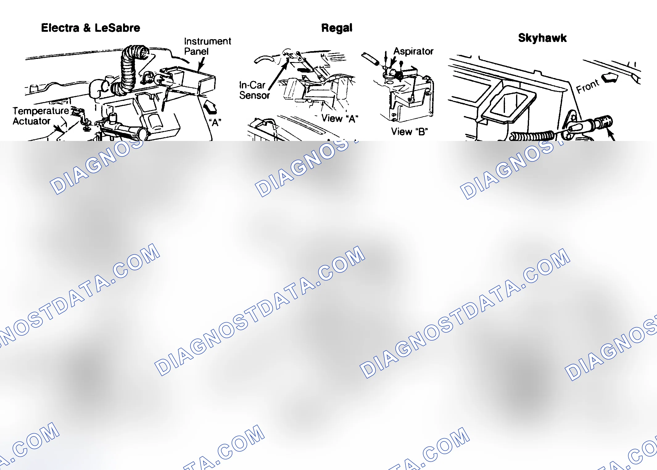 Scheme 6: Location of In-Car and Ambient Sensors and Aspirators (Ambient sensor location is typical, varying by models.)