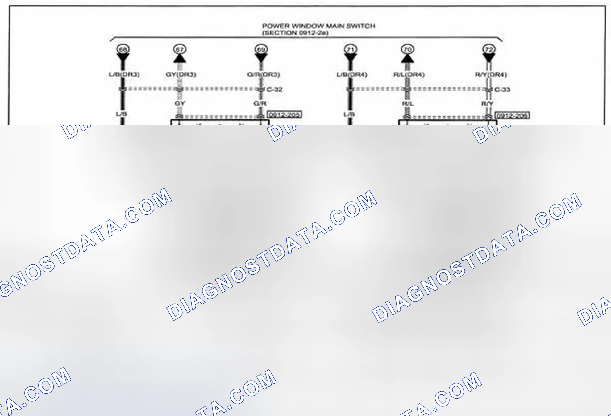 Scheme 174: Power Window System Wiring Diagram - 0912-2f (1 Of 2)