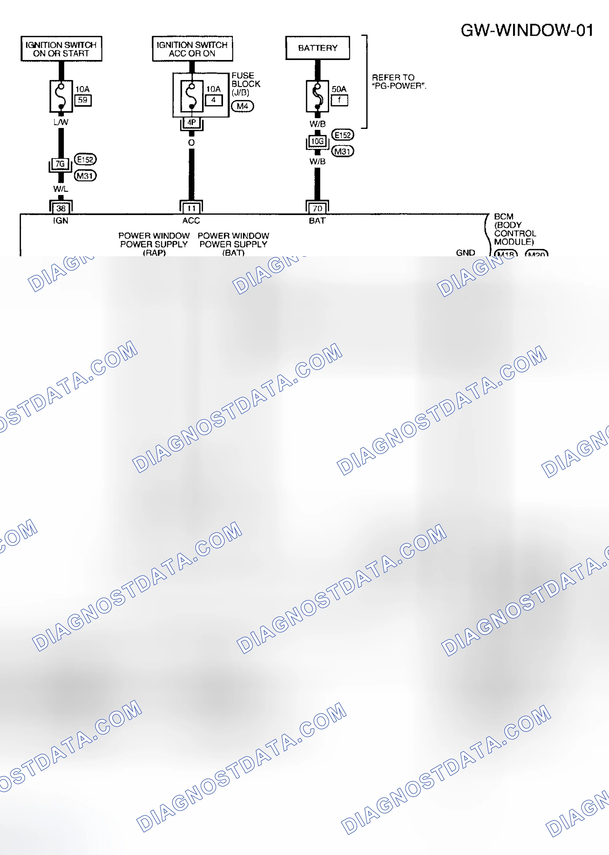 Scheme 3: Wiring Diagram - WINDOW - (King Cab)