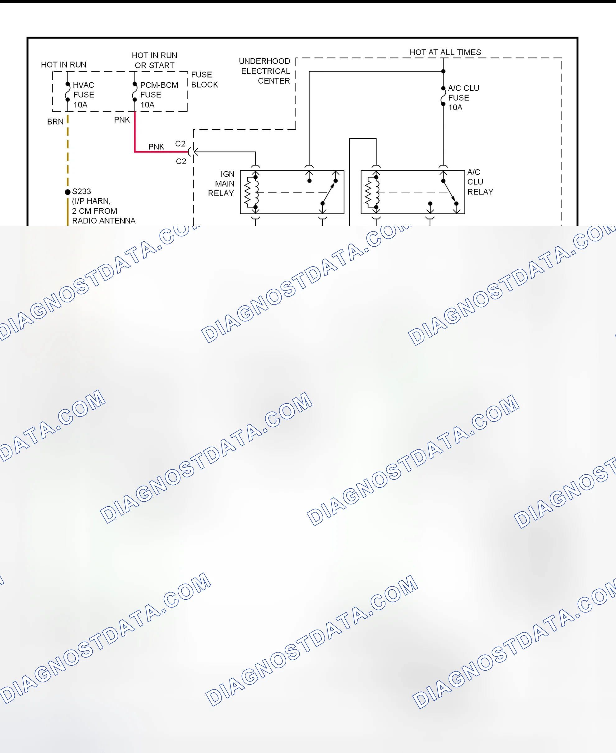 Scheme 19: A/C Compressor Clutch Control Circuit Wiring Diagram (Intrigue)