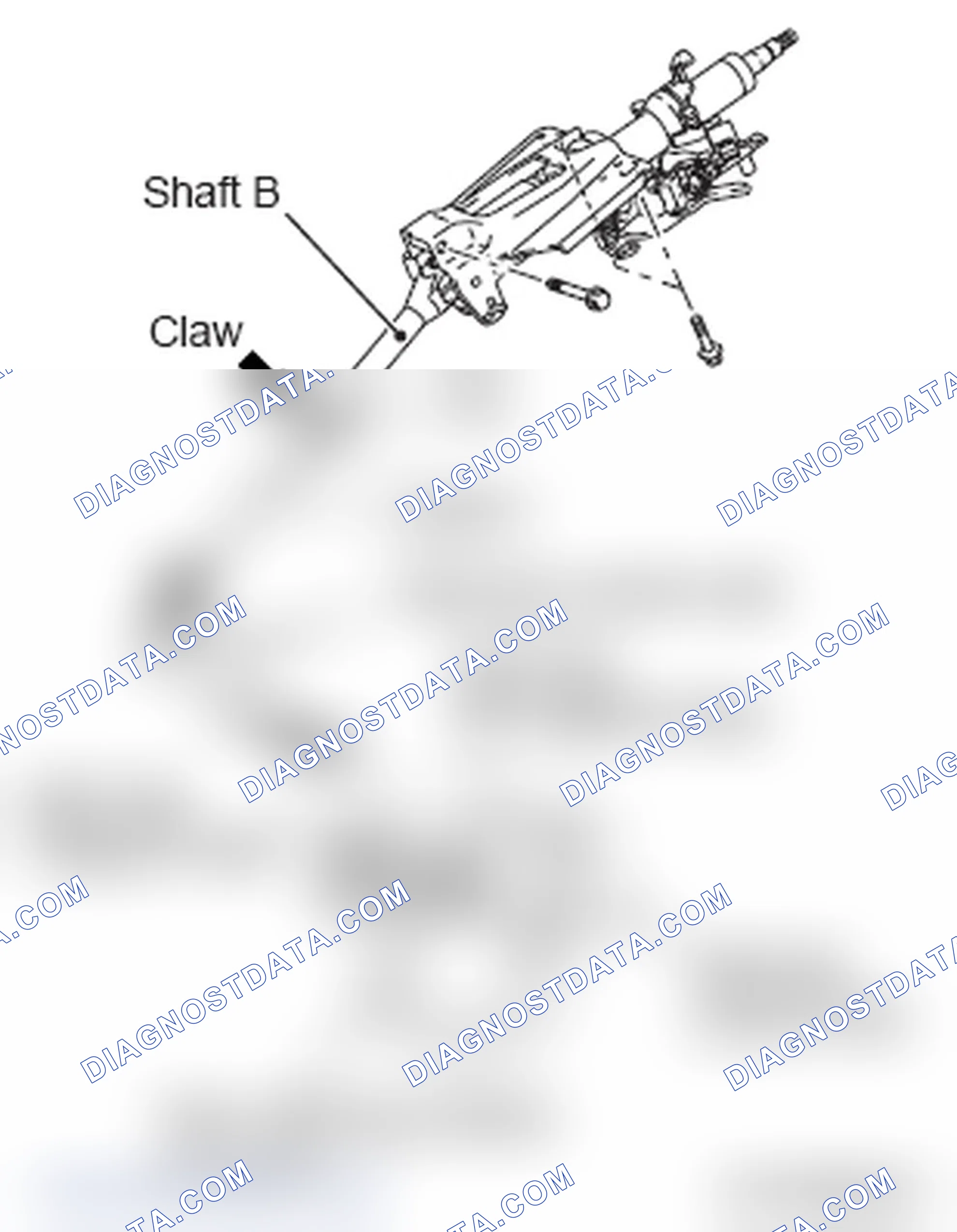 Scheme 53: >> B << STEERING COLUMN BOLT (STEERING COLUMN SHAFT ASSEMBLY AND STEERING GEAR & LINKAGE CONNECTION)
