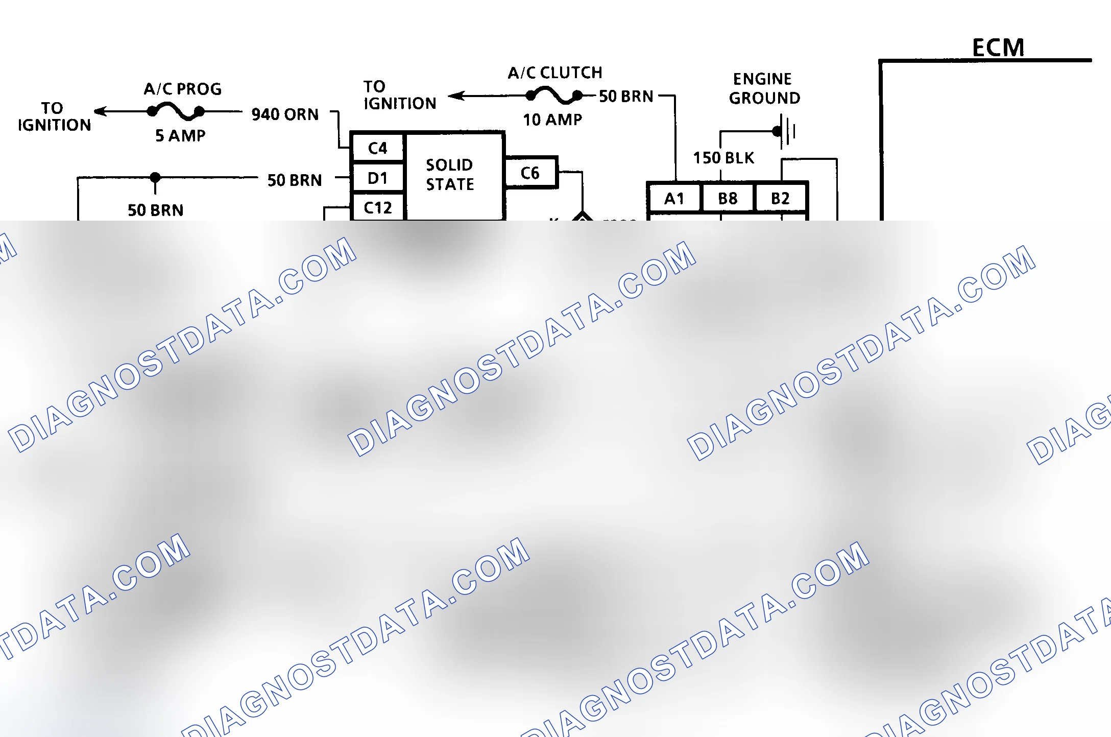 Scheme 238: Chart C-10 Schematic (5.7L VIN P - "Y" Body) A/C Clutch Control Circuit Diagnosis