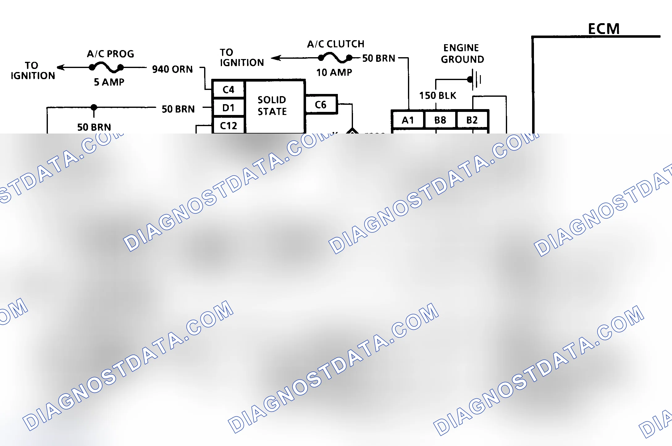 Scheme 180: Chart C-10 Schematic (5.7L VIN P - "Y" Body) A/C Clutch Control Circuit Diagnosis
