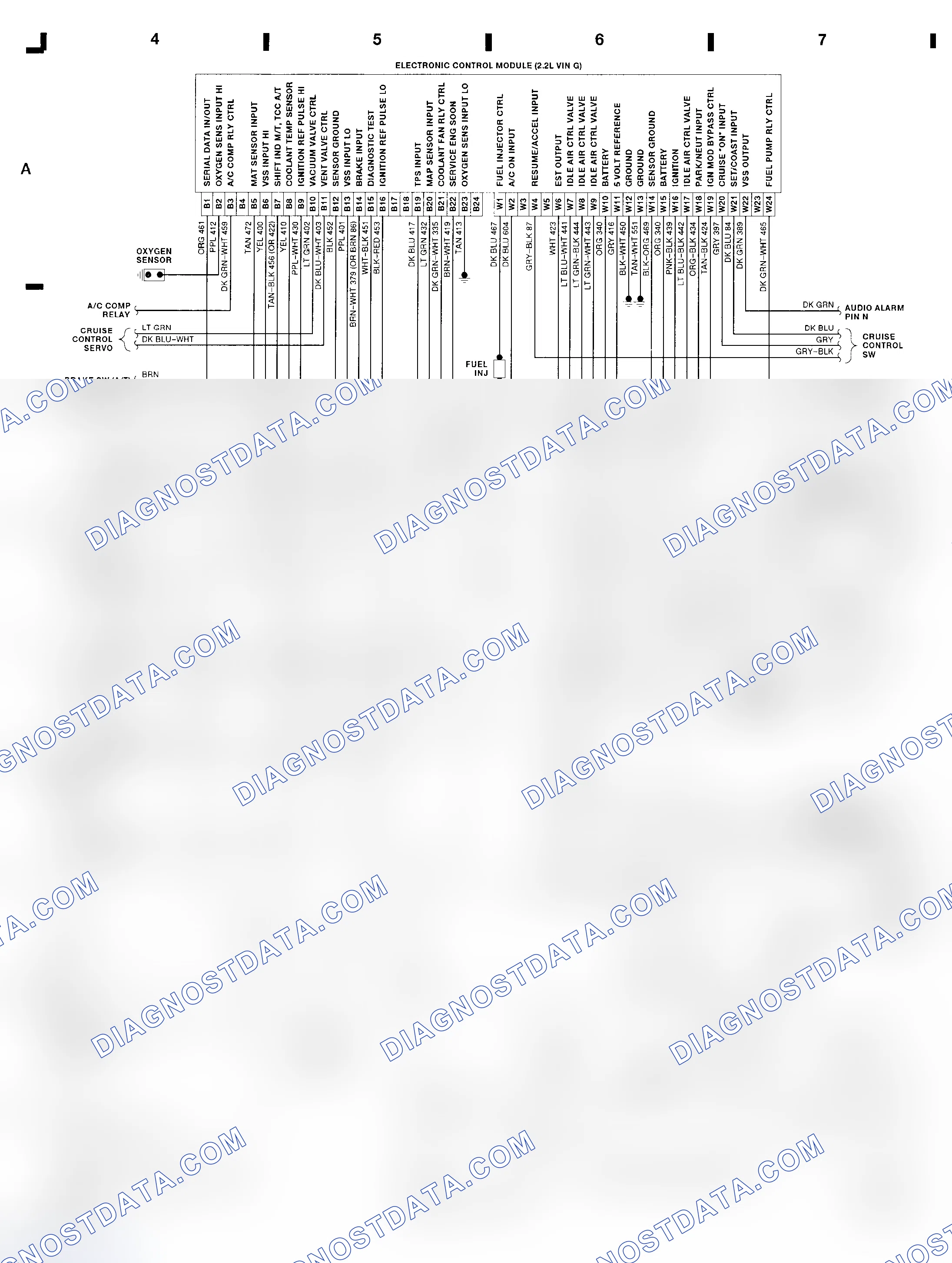 Scheme 3: 2.2L (VIN G) ECM Wiring Diagram (Cavalier)